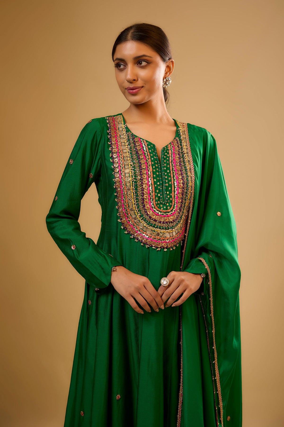 Green Anarkali Set