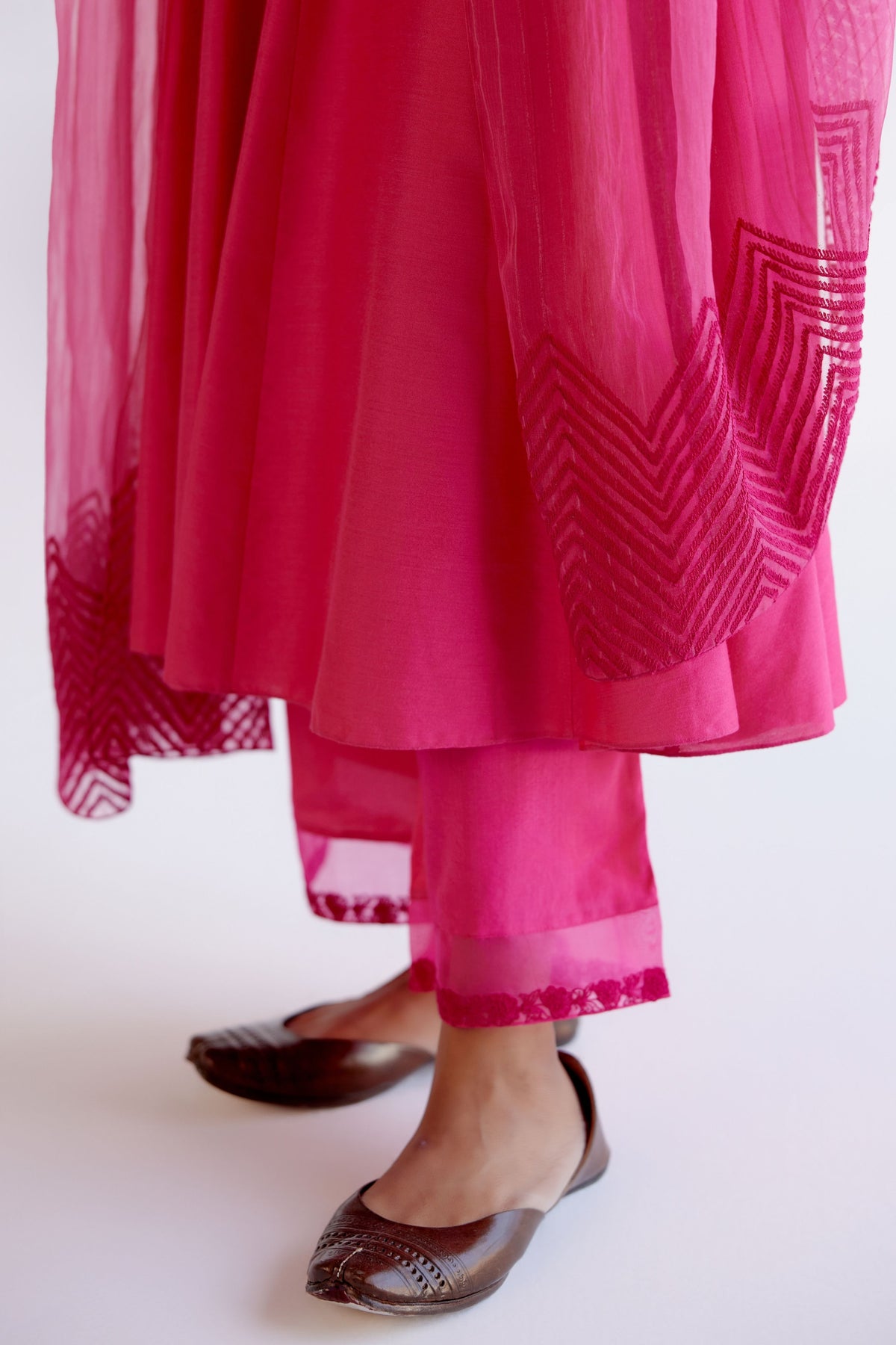 Embroidery Fuchsia Pink Anarkali Set