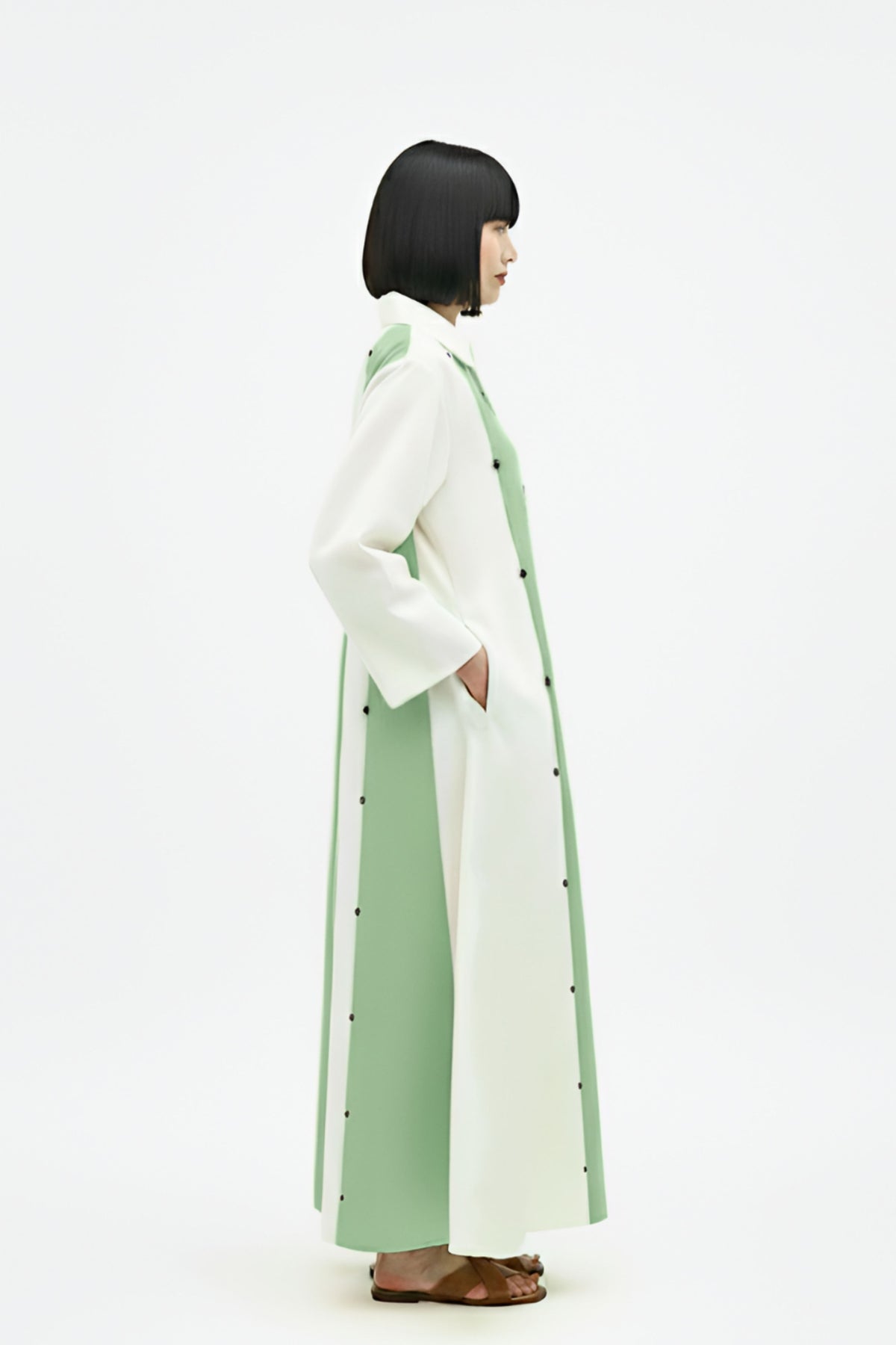 Asparagus Panel Maxi Dress