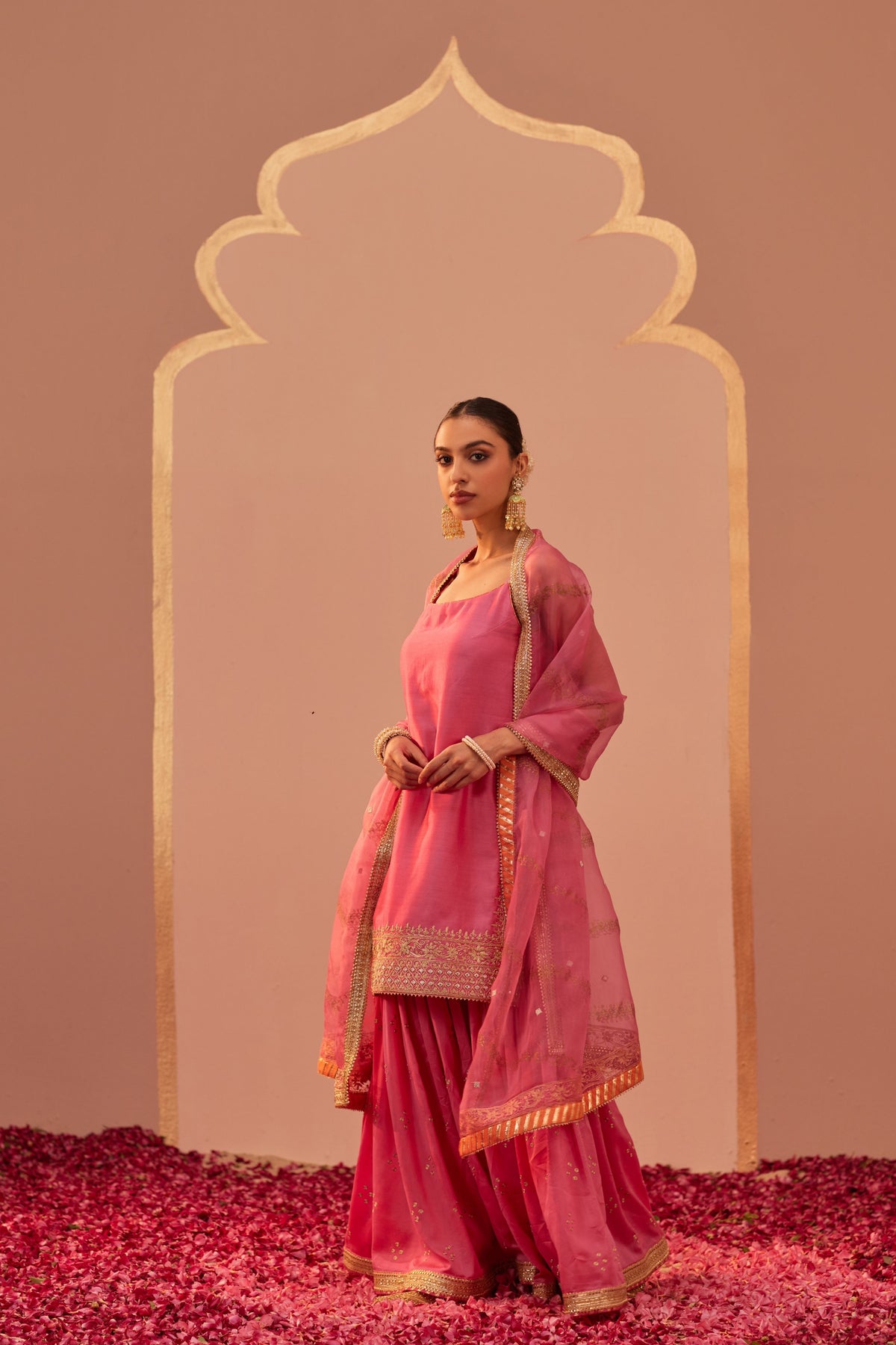 Yasmin Pink Straps Kurta Set