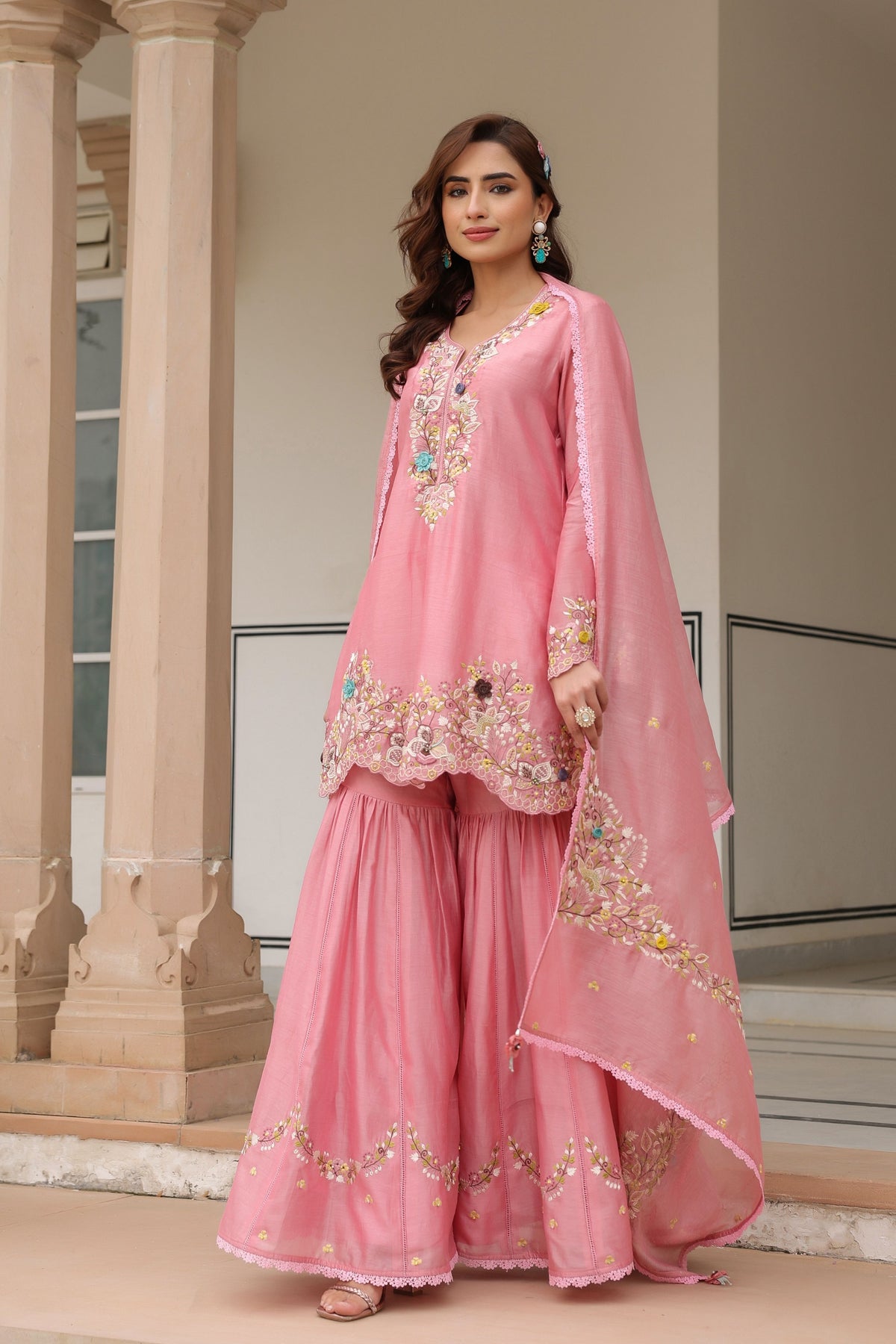 Gulzar Embroidered Sharara Set