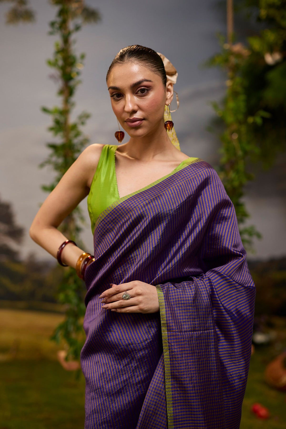 Rhythm n Rhyme Purple Saree