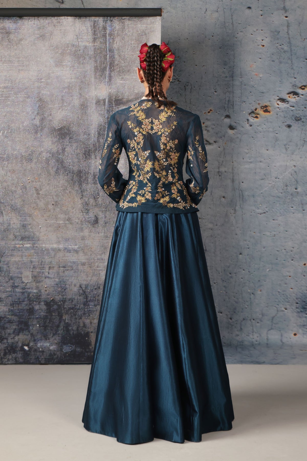 Blue Peplum Lehenga Set