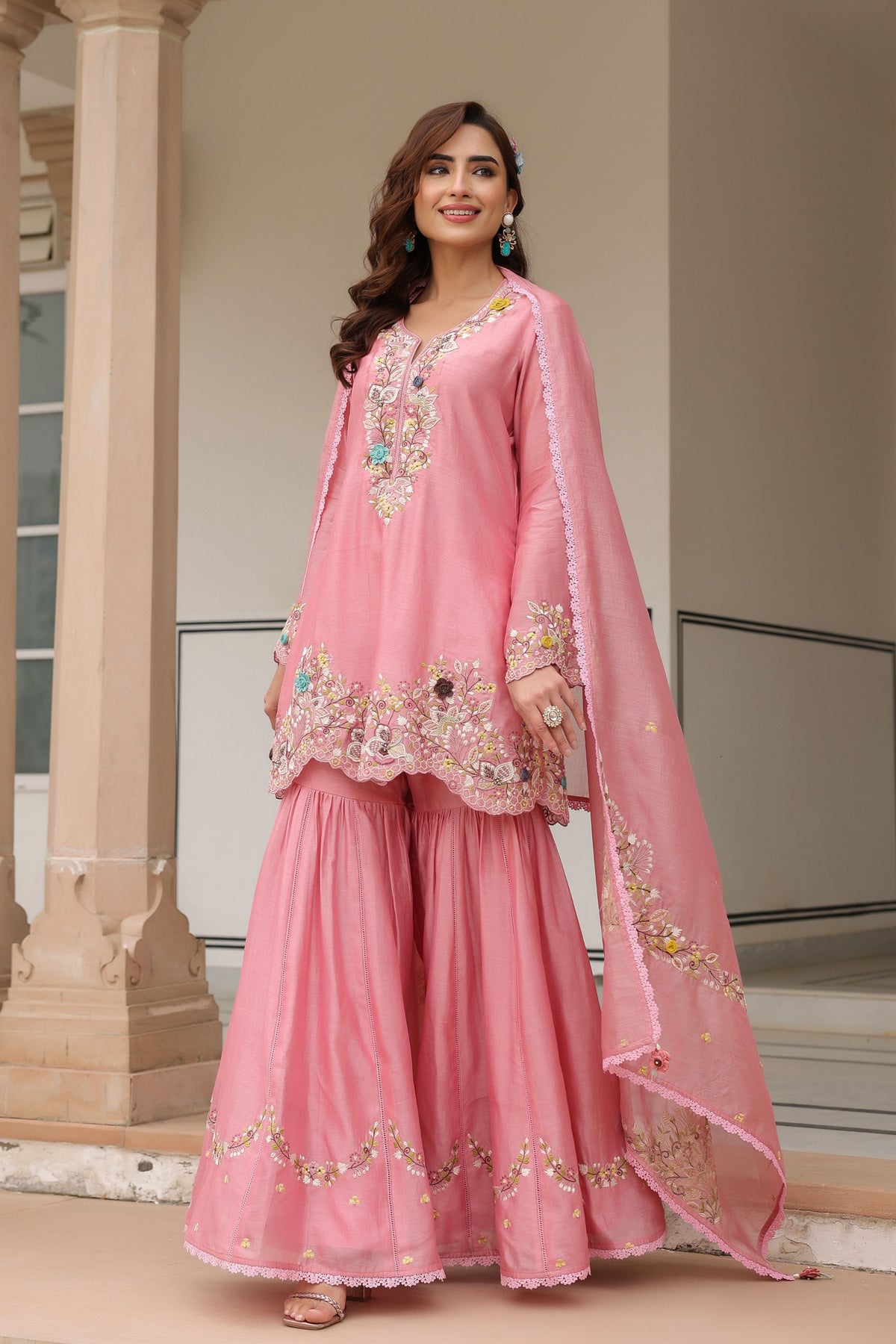 Gulzar Embroidered Sharara Set