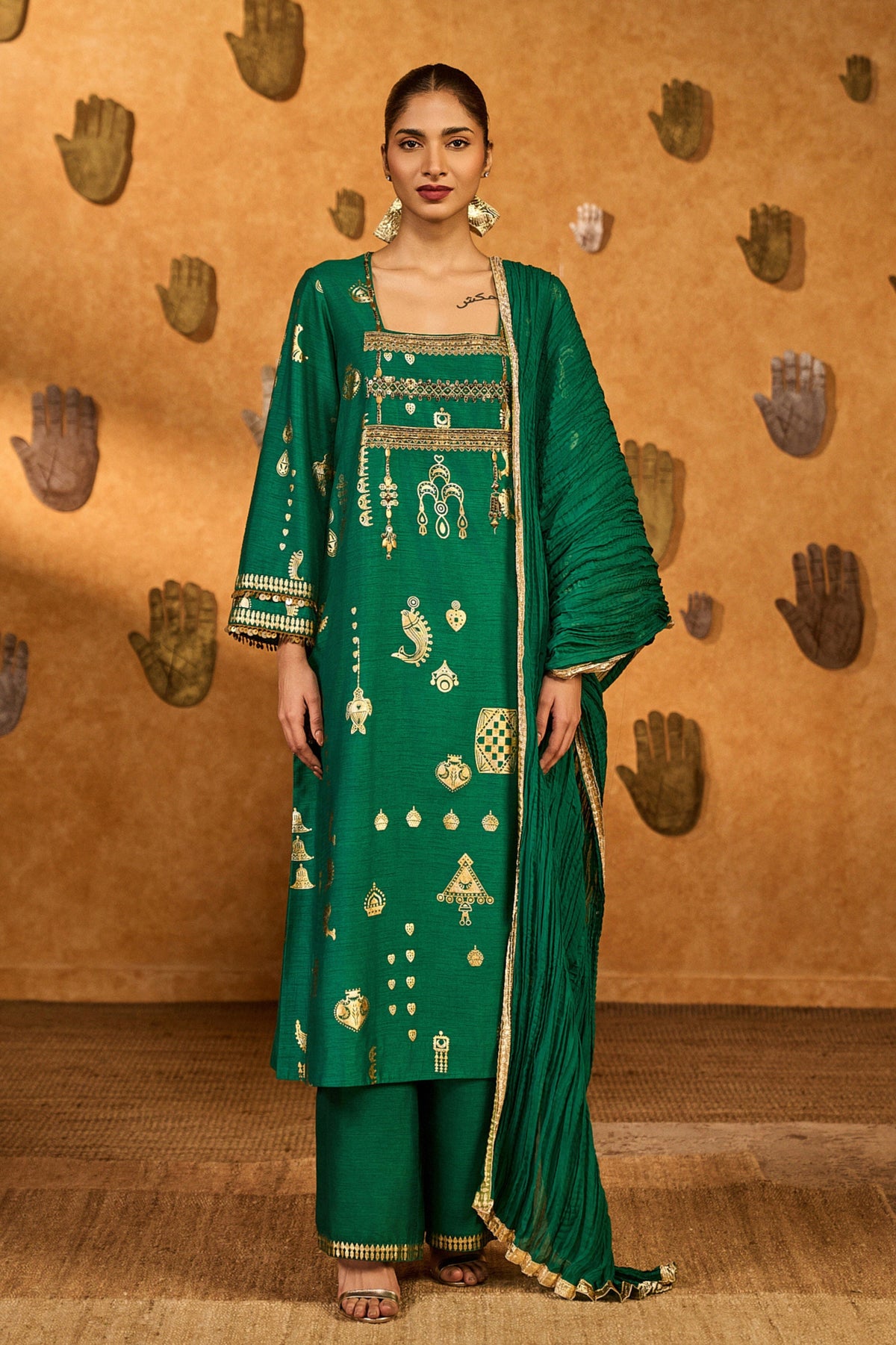 Folkstone Green Kurta Set