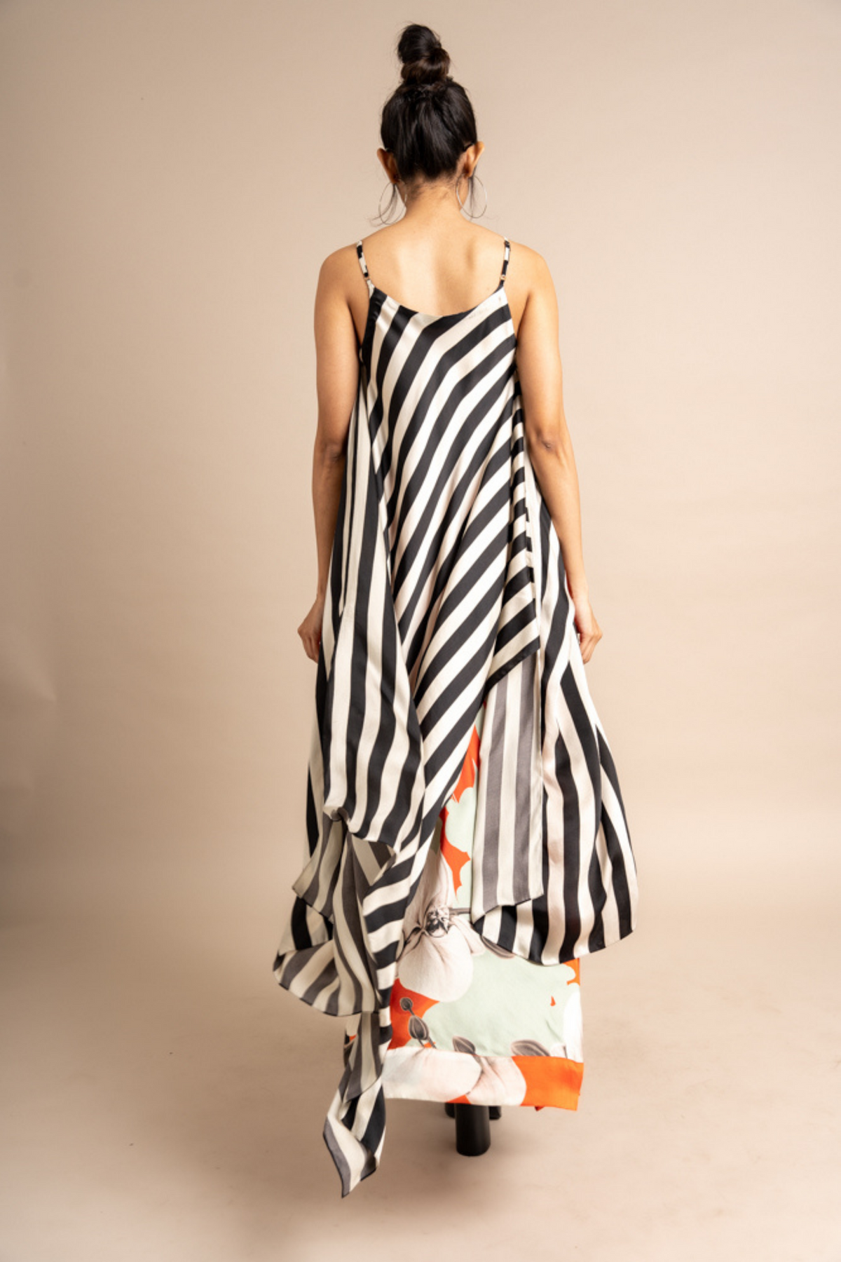 Tangerine Print Top  With Skirt