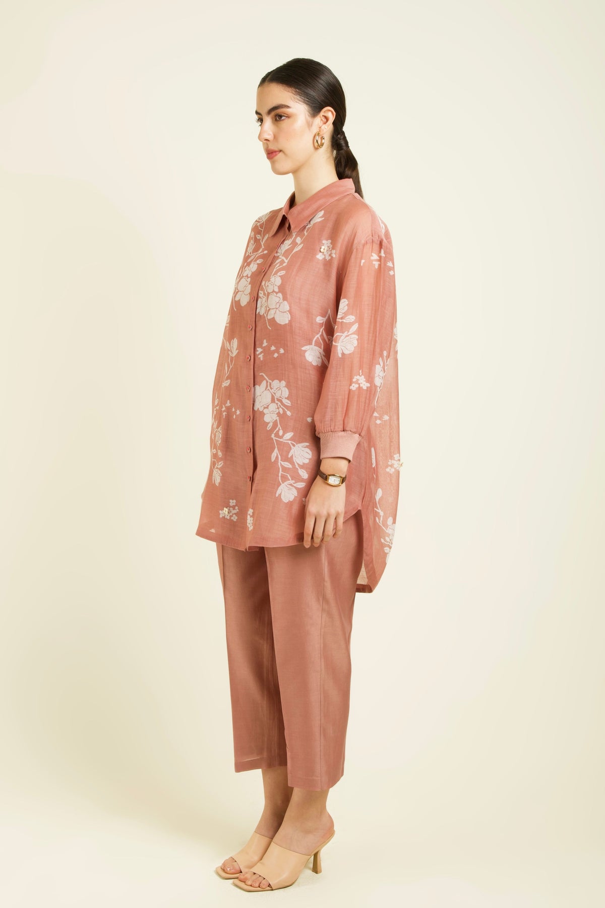 Almond Chanderi Co-ord Set