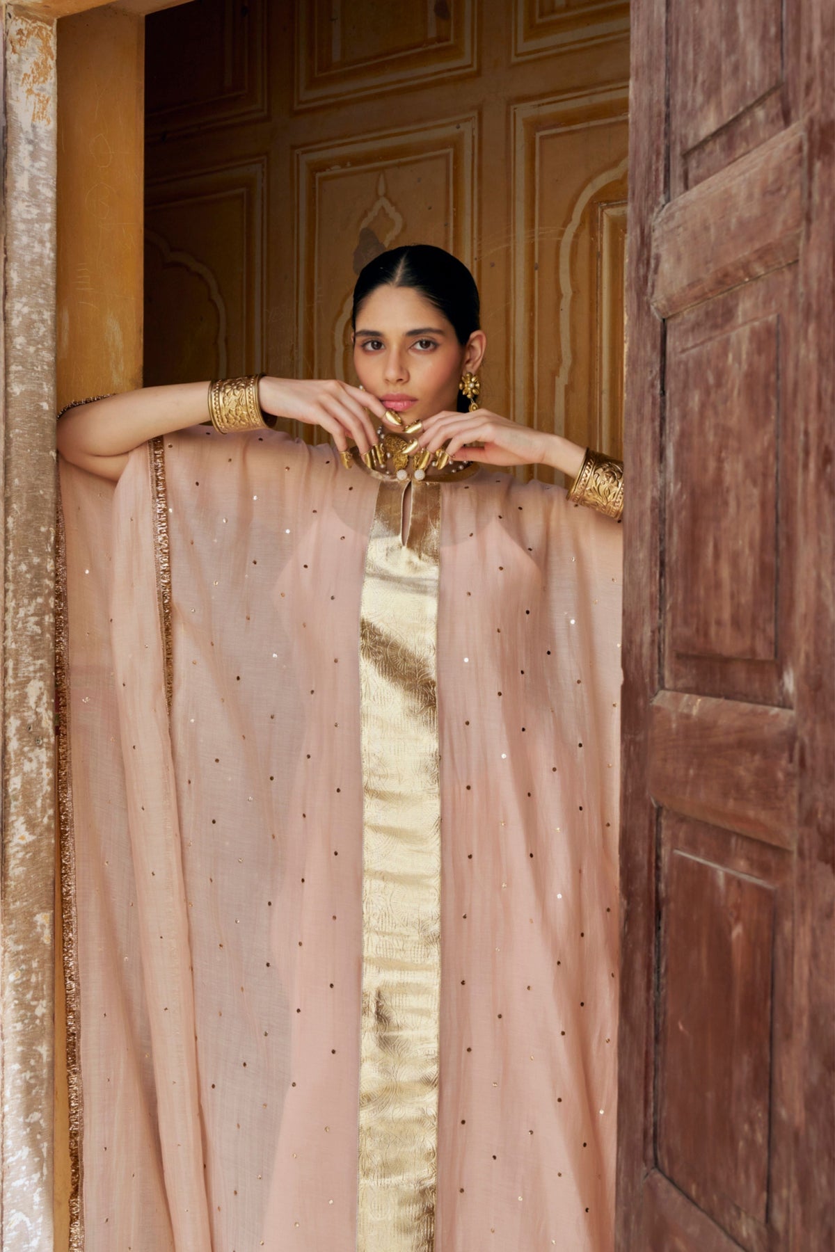 Vintage Blush Kaftan Set