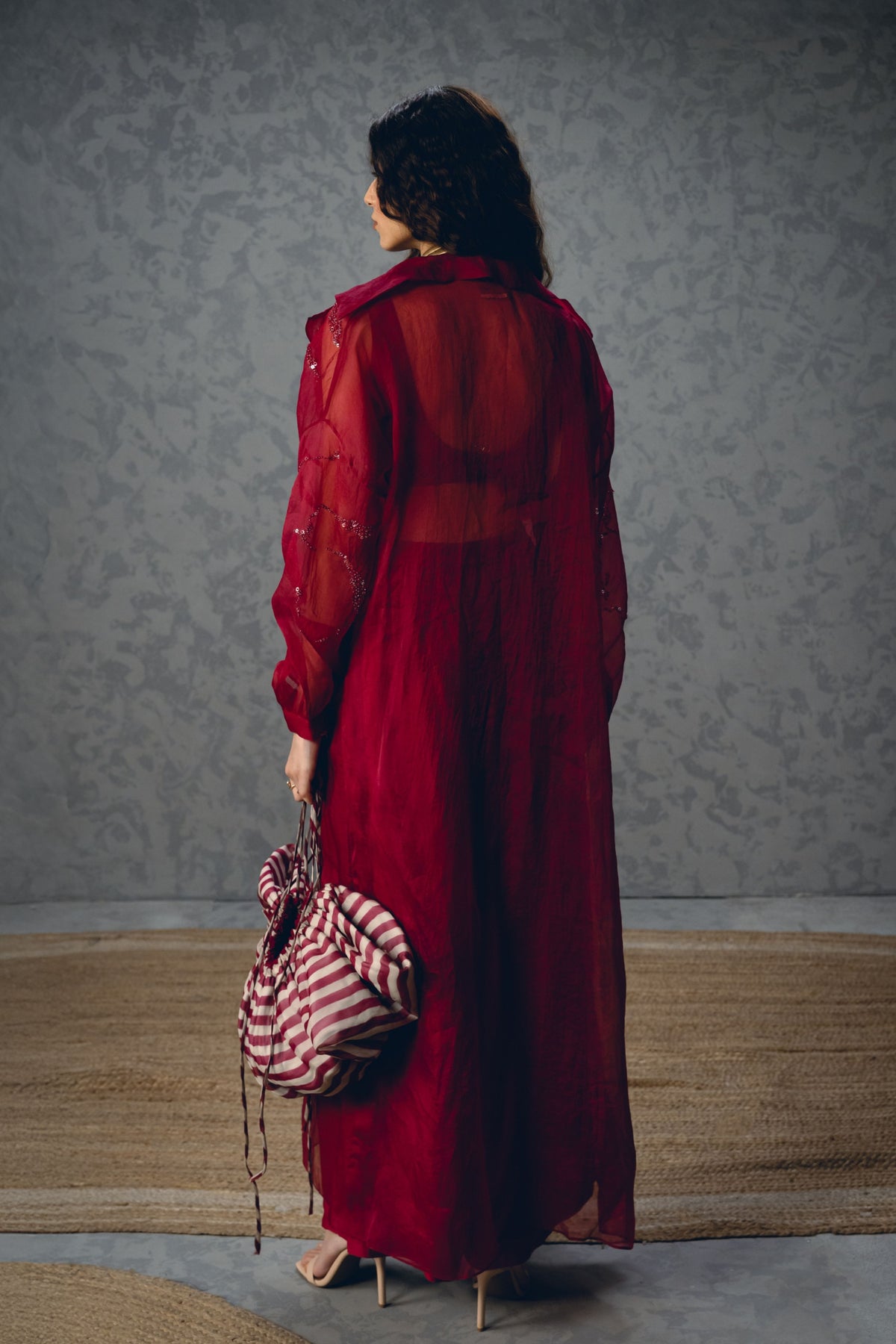 Nami Maroon Jacket Set