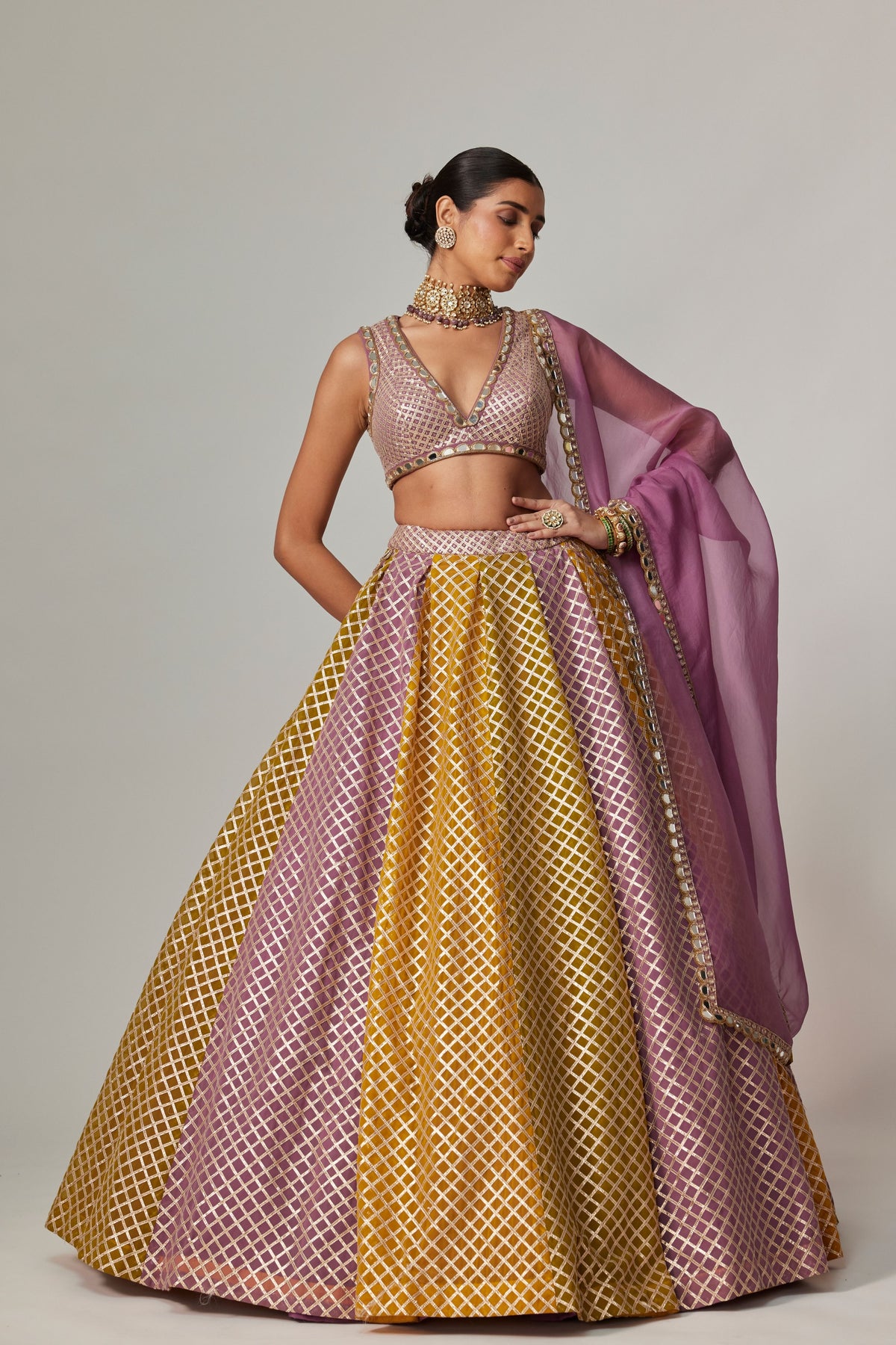 Mustard Multicolor Lehenga Set