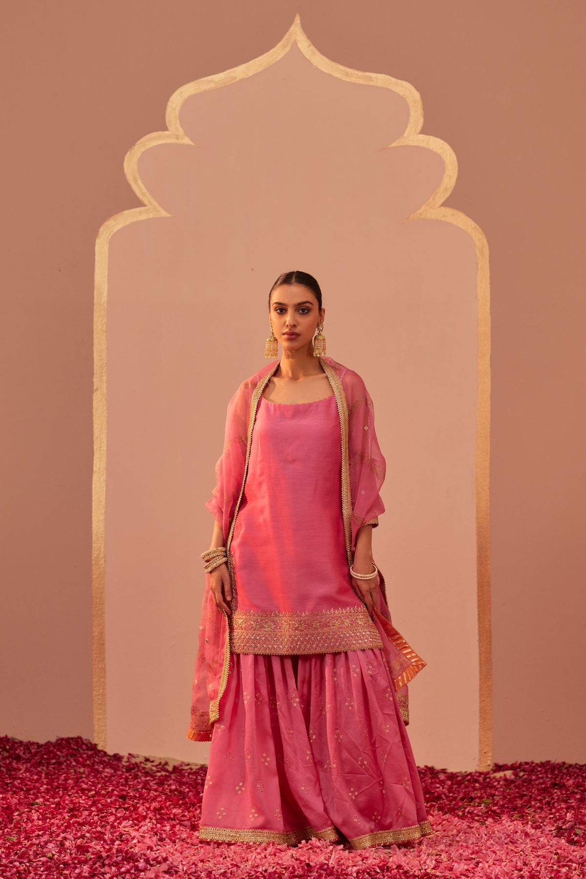 Yasmin Pink Straps Kurta Set