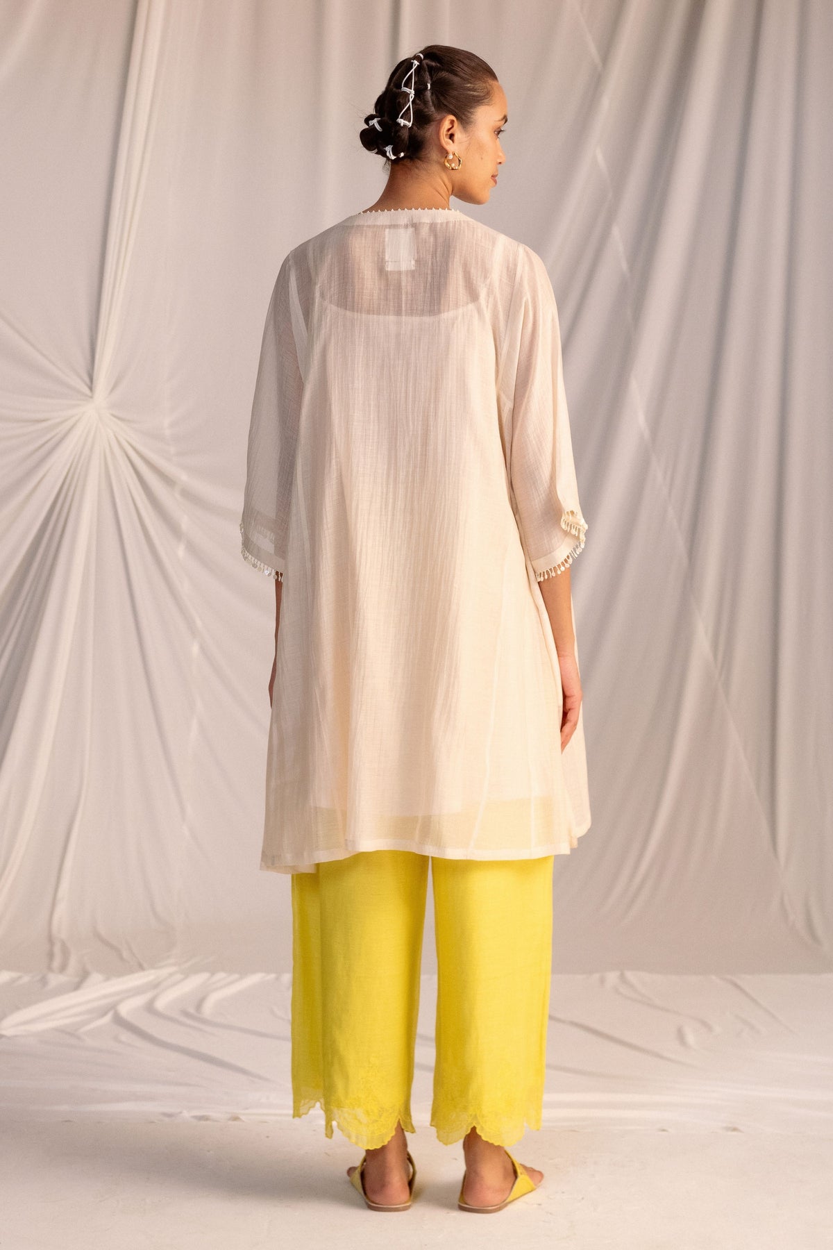 Champagne and Lime Green Tunic Set