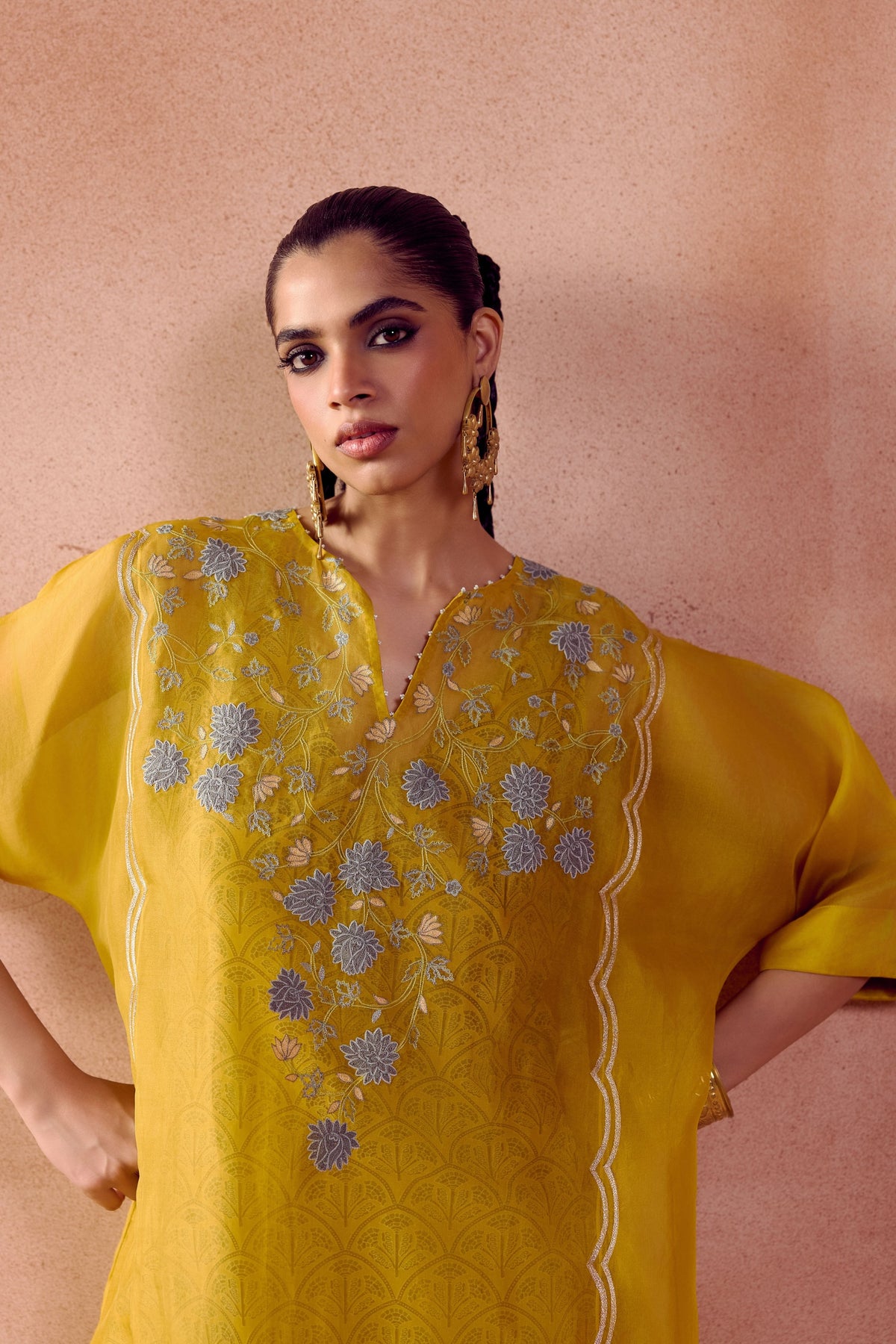 Mustard Kaftan Set