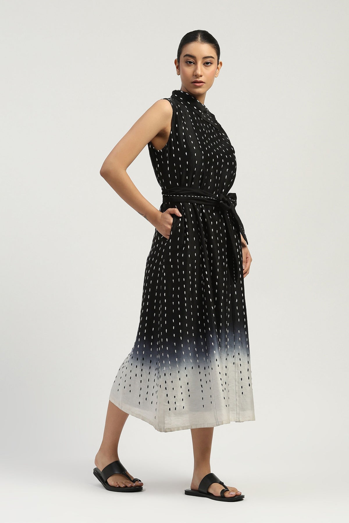 Ombre Stab Stitch Long Dress
