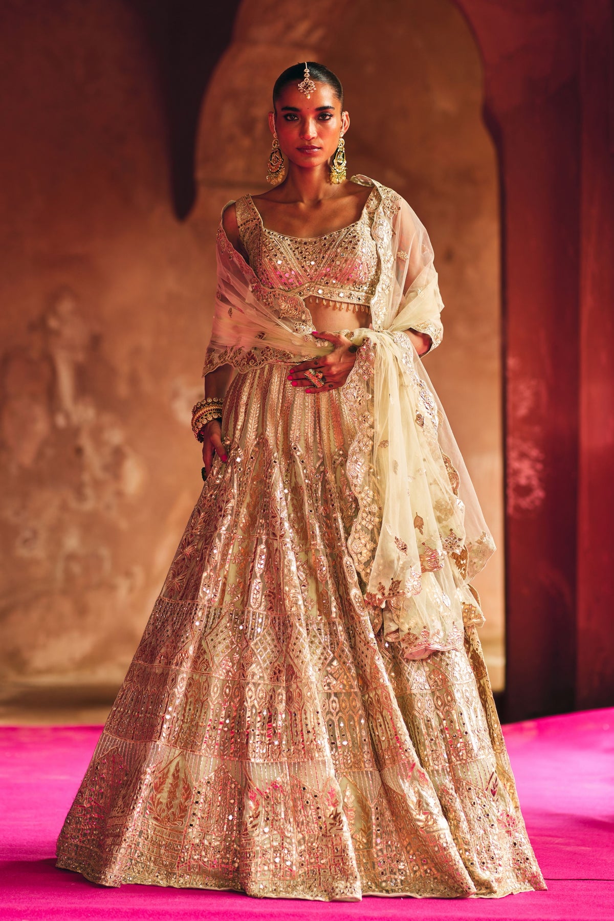 Mint Green Organza Lehenga Set