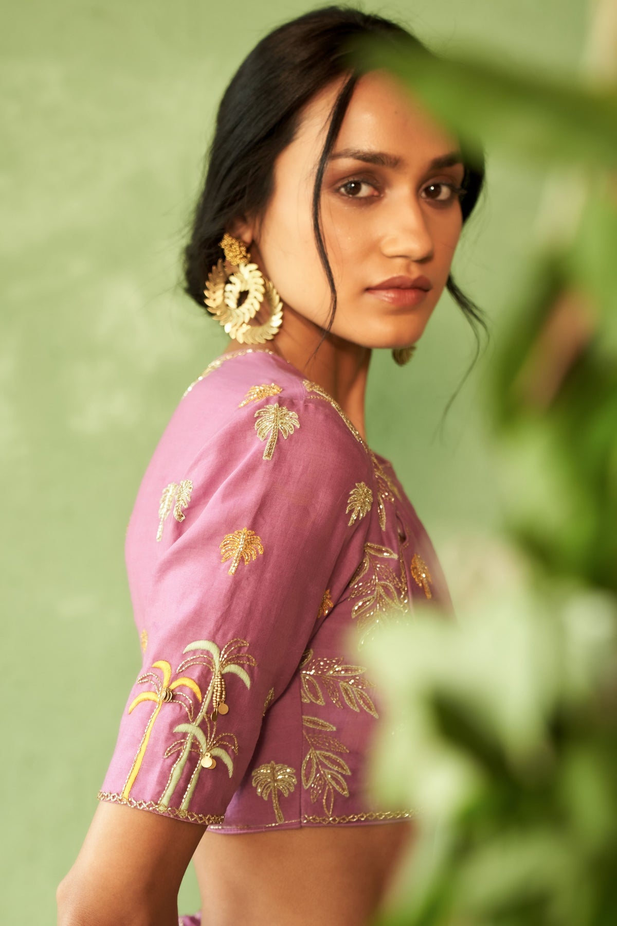 Palm Motif Lehenga Set