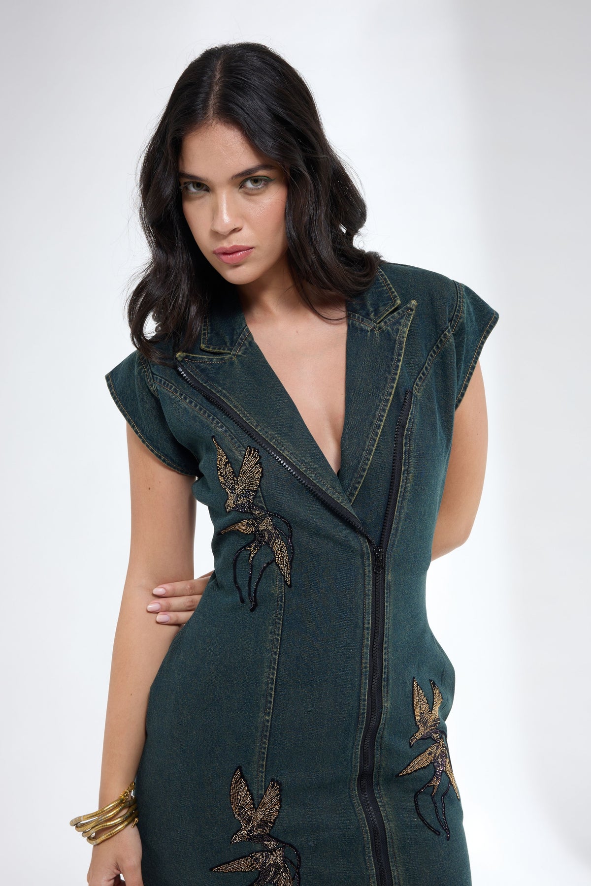 Jacket Style Teal Dress