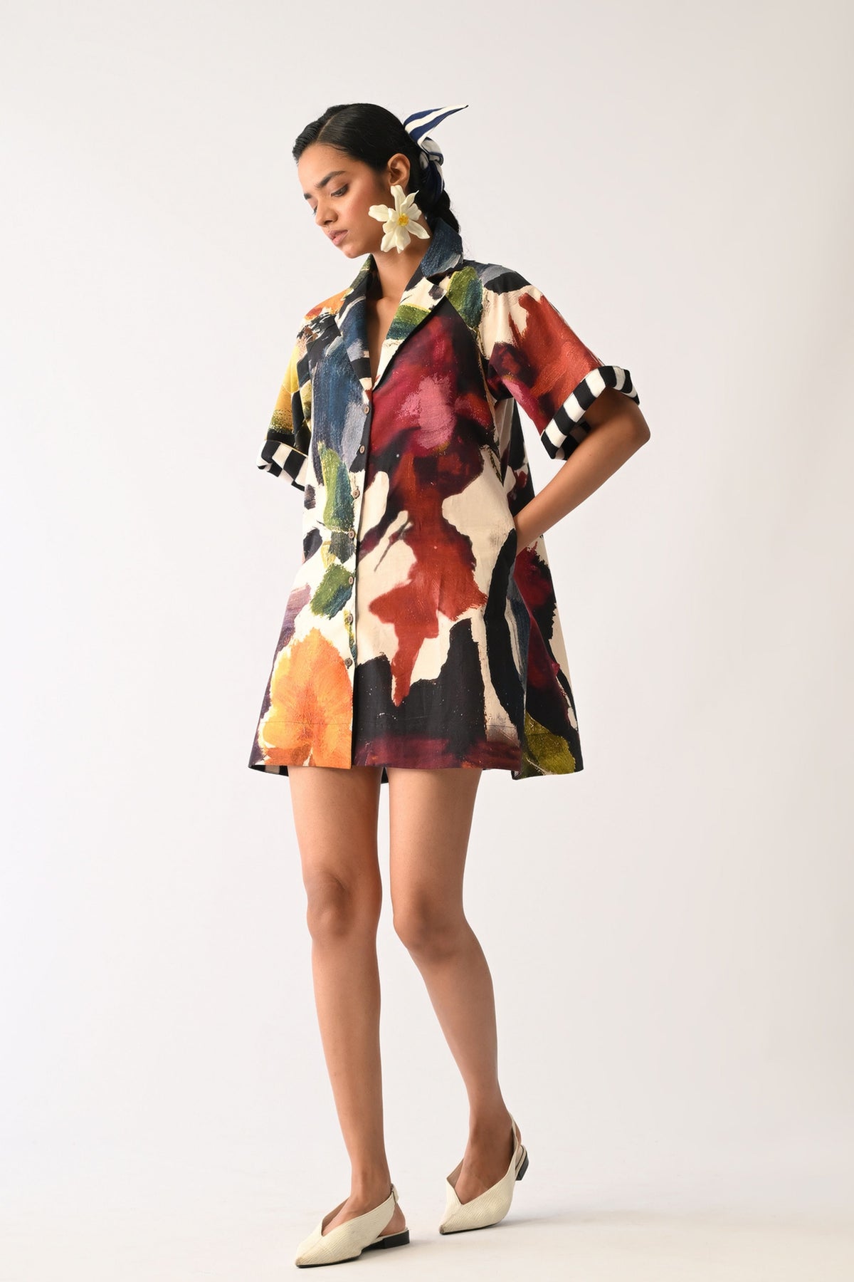 Noir Trench Aline Short Dress
