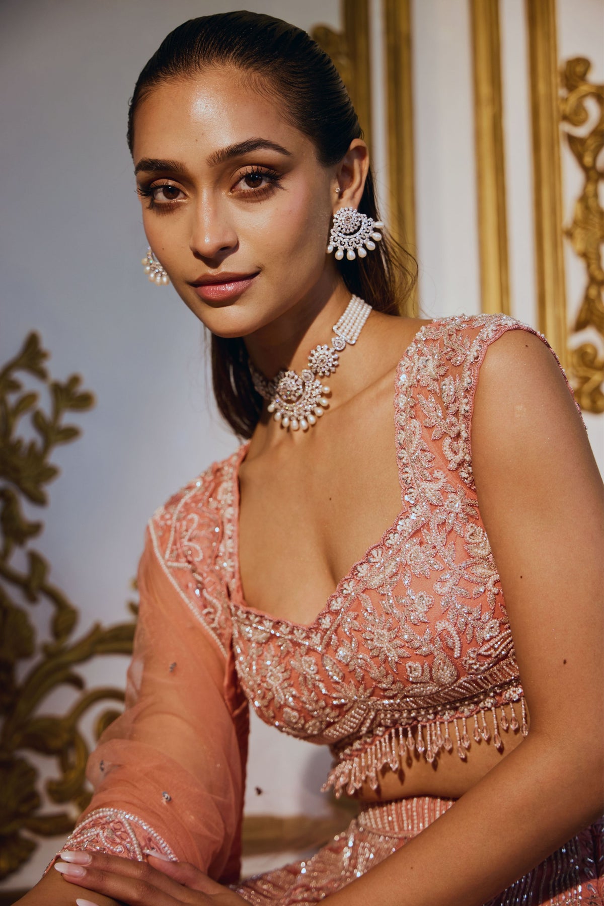 Arcadia Old Rose Lehenga Set