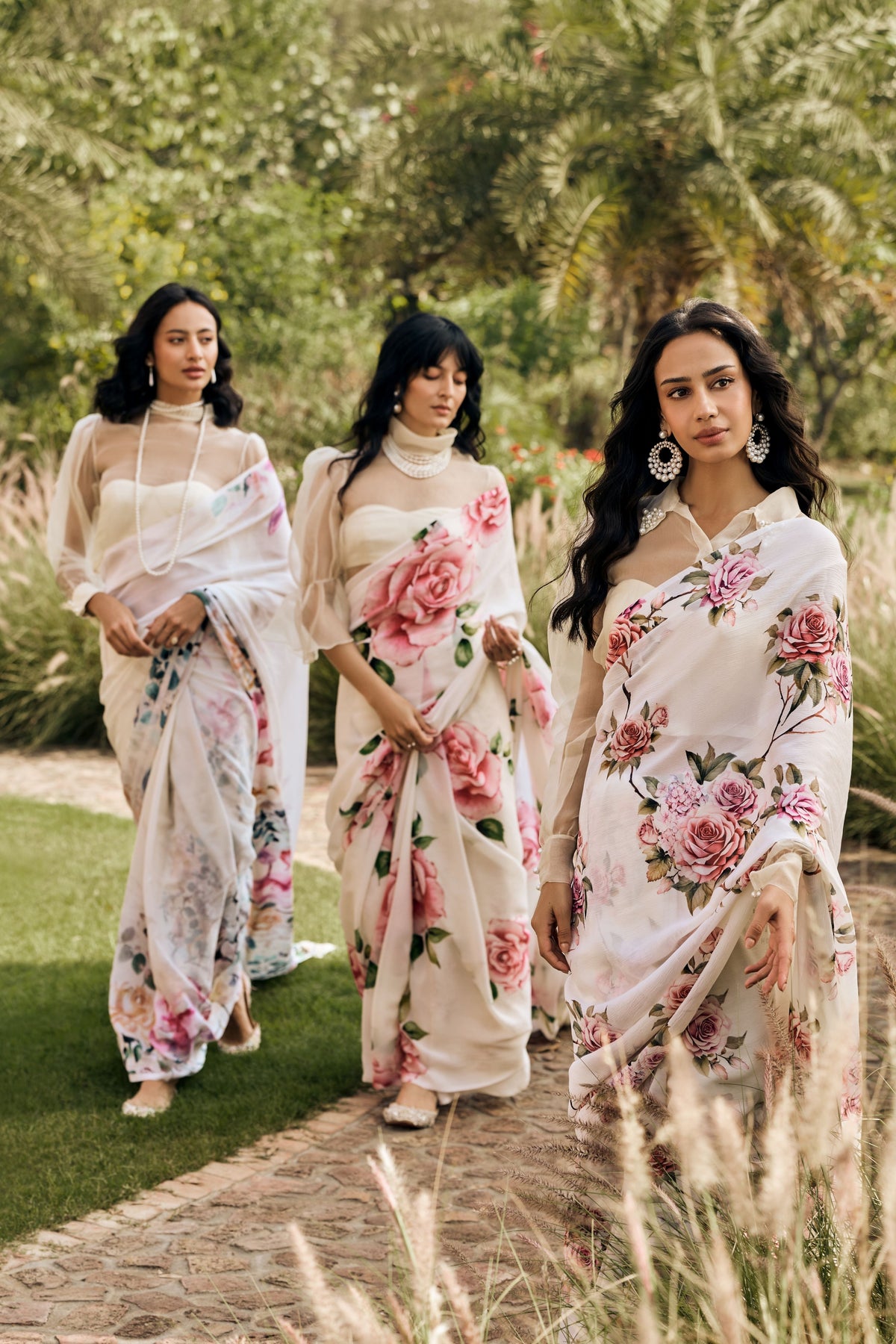 Julie White Chiffon Saree