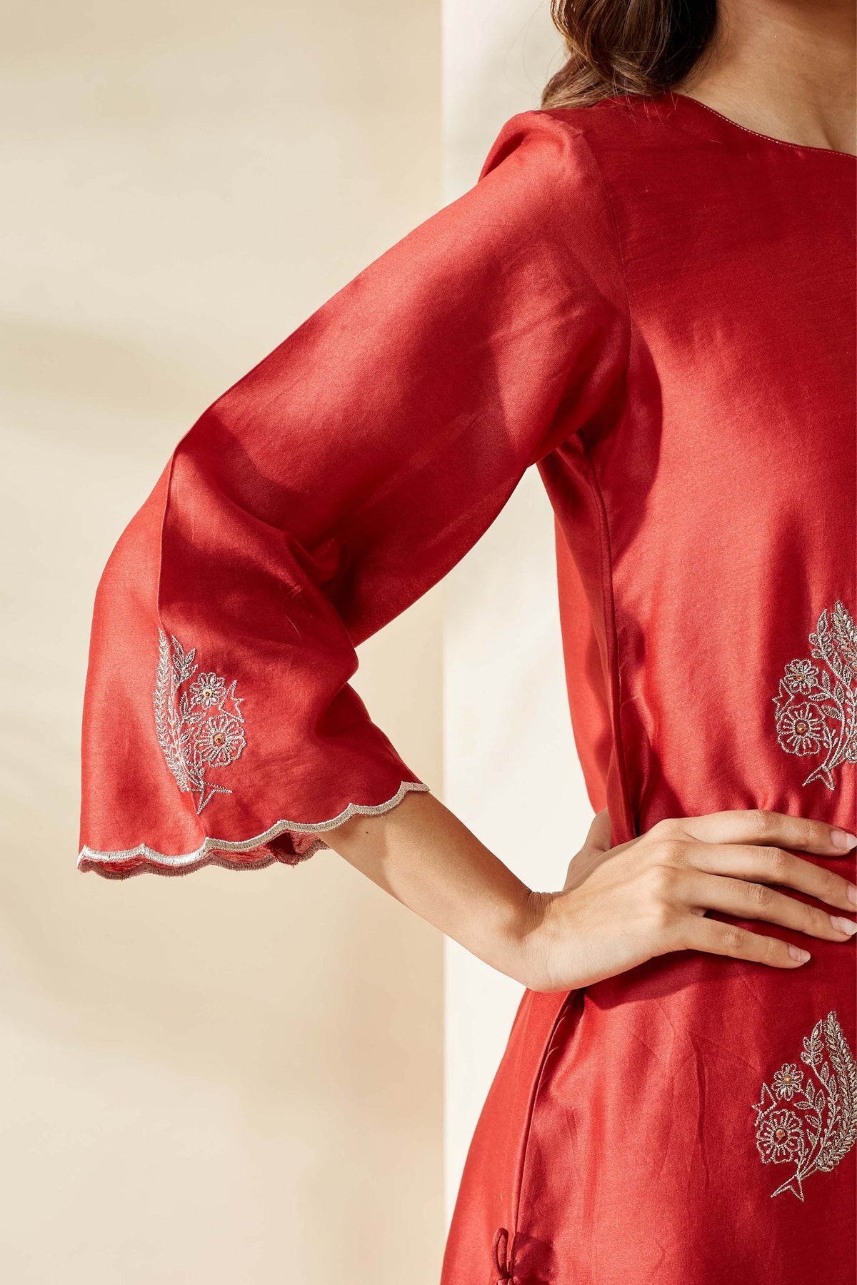 Red Dilruba Kurta Set