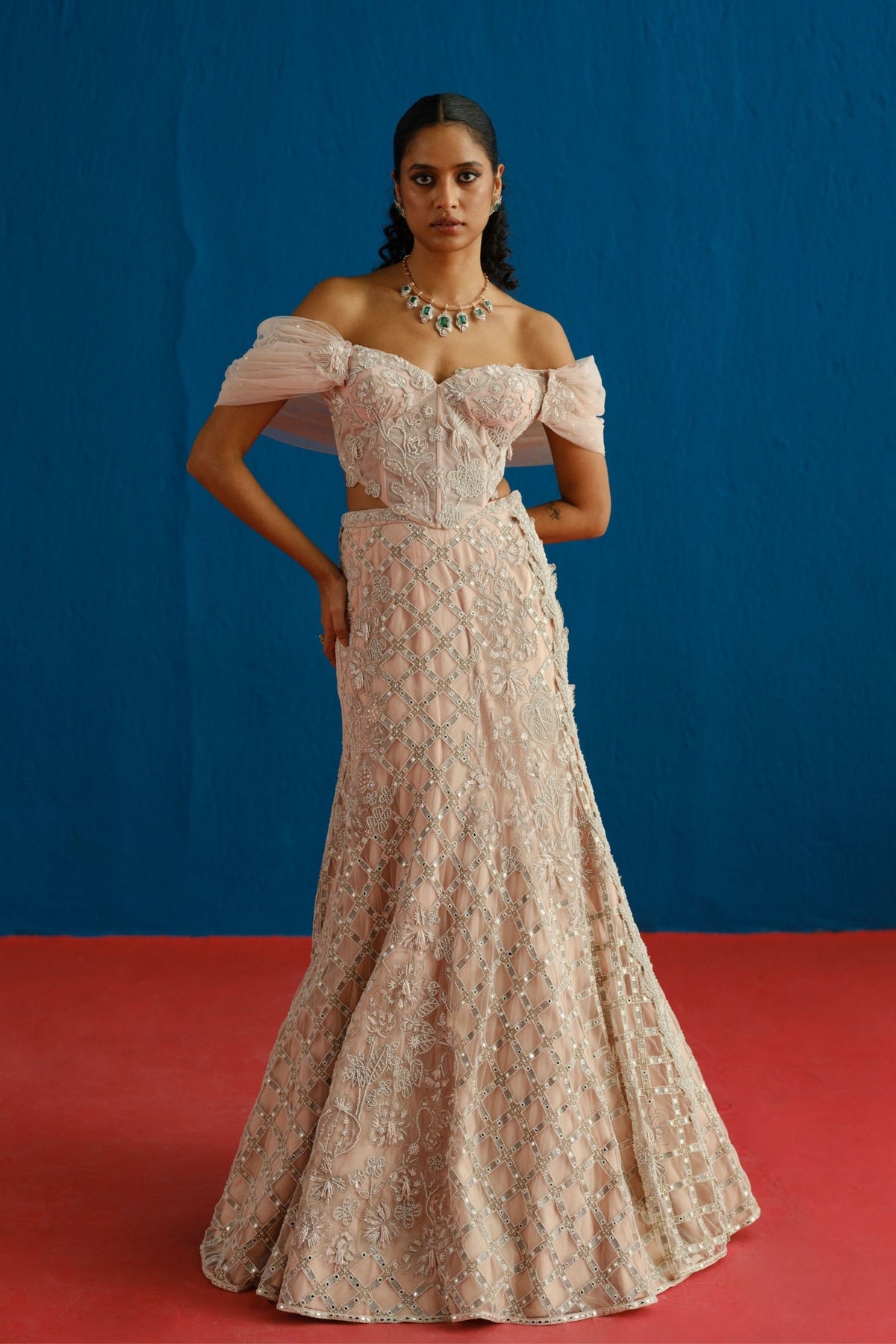 Muted Pink Diana Lehenga Set