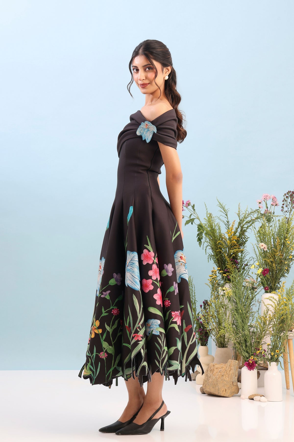 Printed Panel Detachable Dress Set