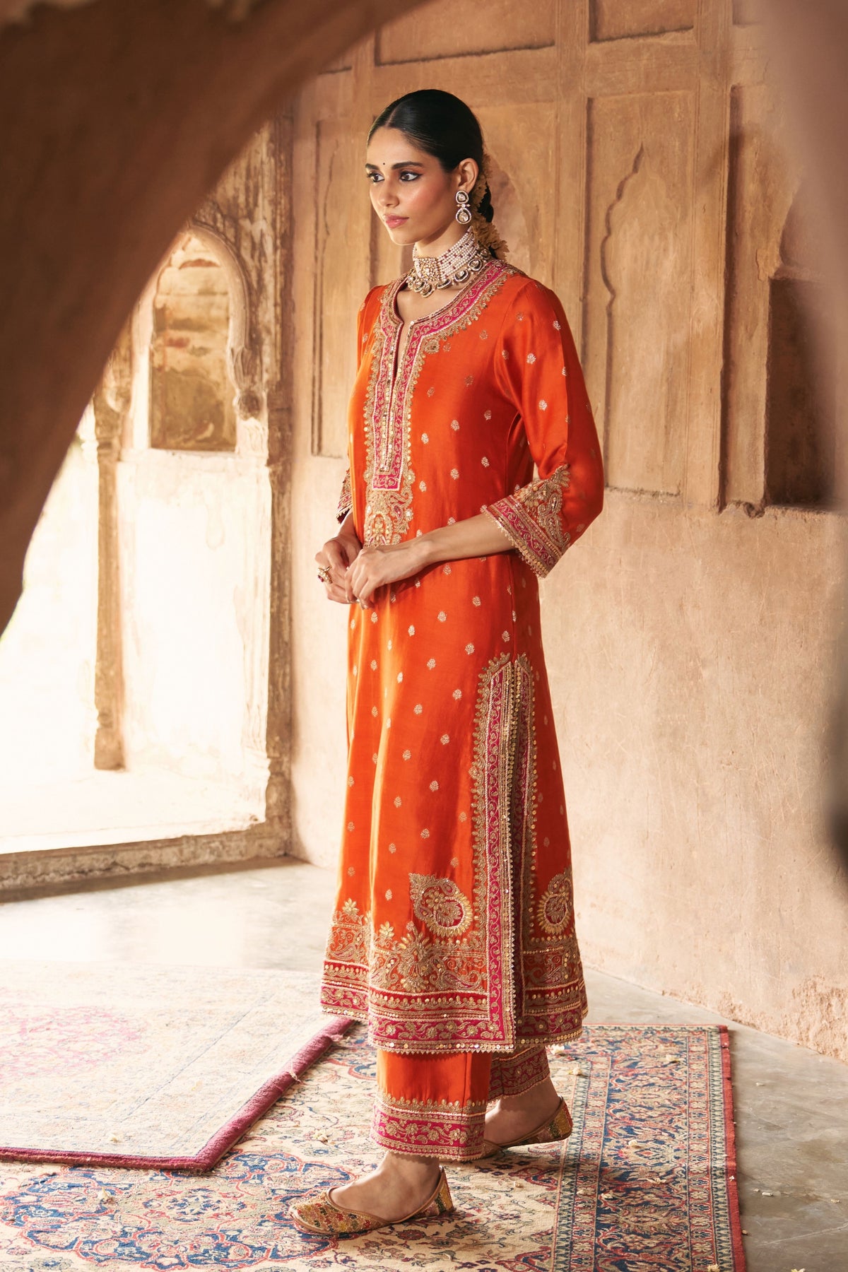 Sobia Orange Kurta Set