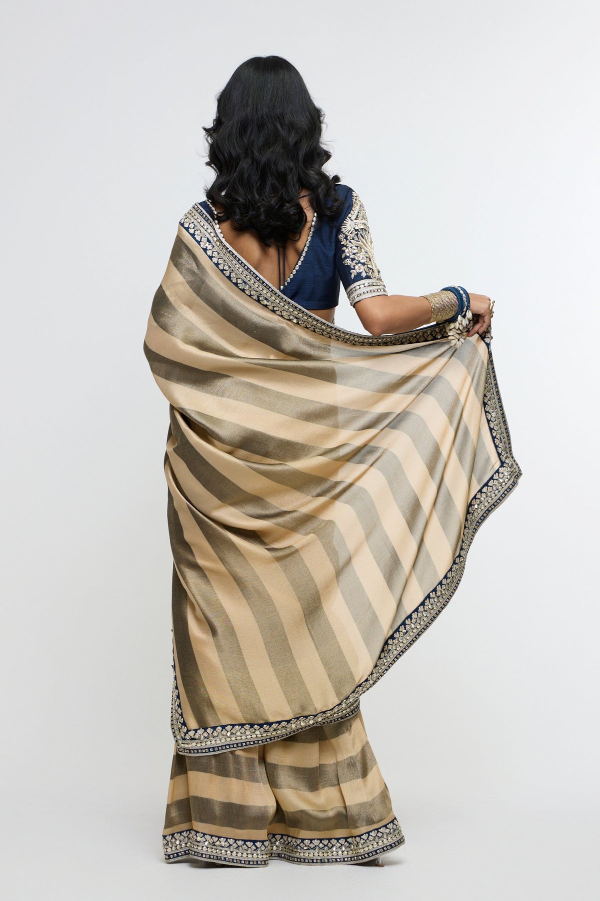 Chandra Mahal Stripe Saree Set