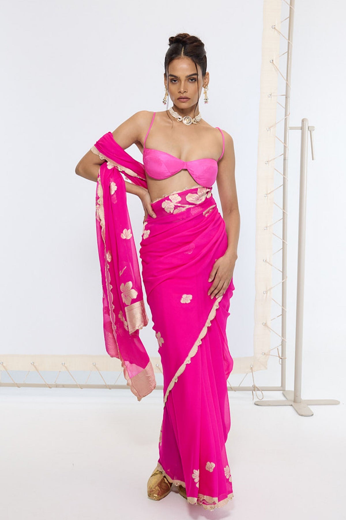 Handwoven Fuchsia Pink Saree