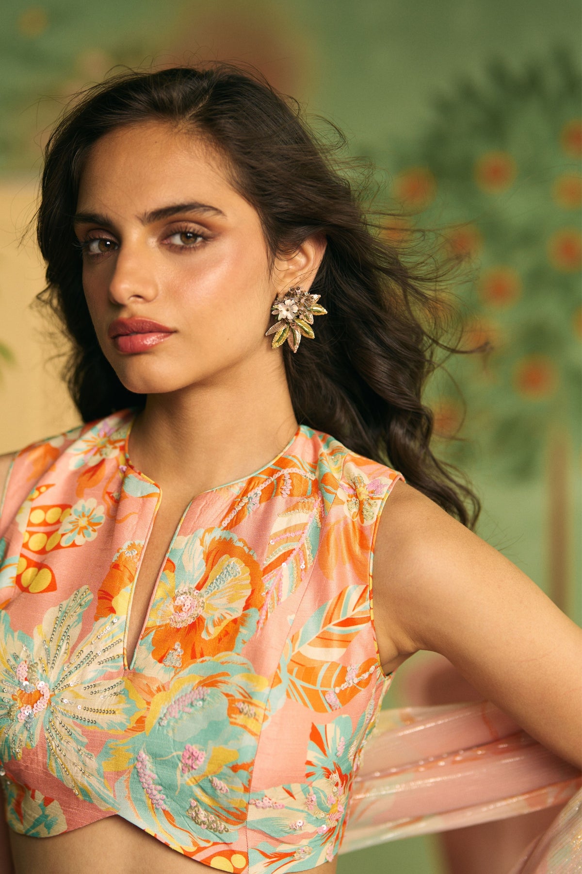 Peach Bloom Lehenga Set