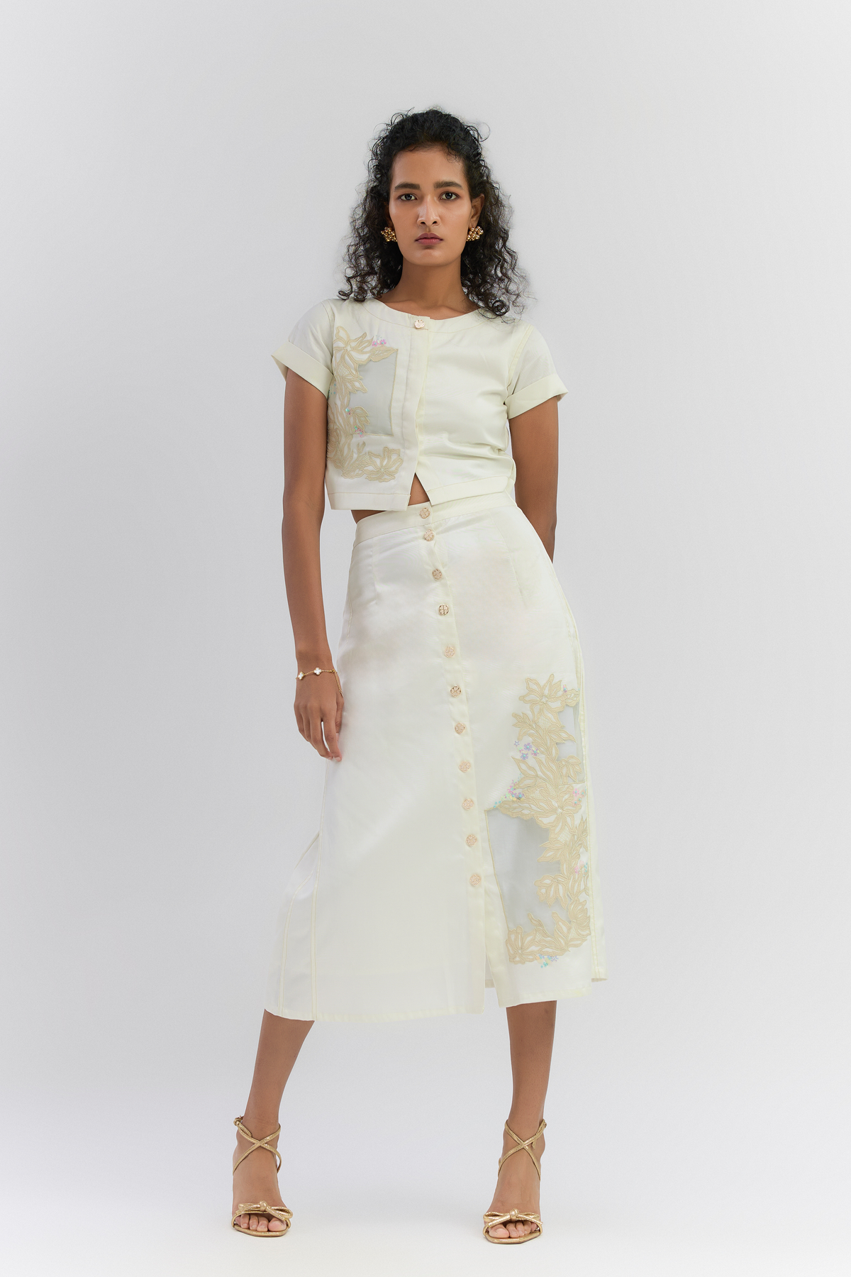 Applique Work Top and Skirt