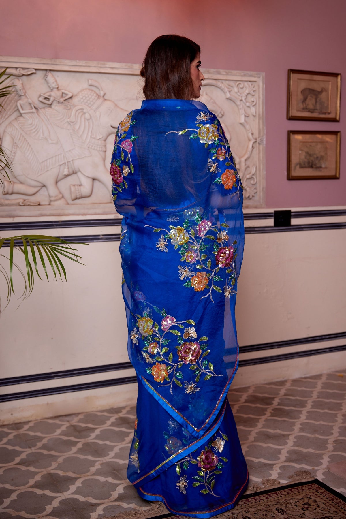 Neelima Cobalt Blue Saree