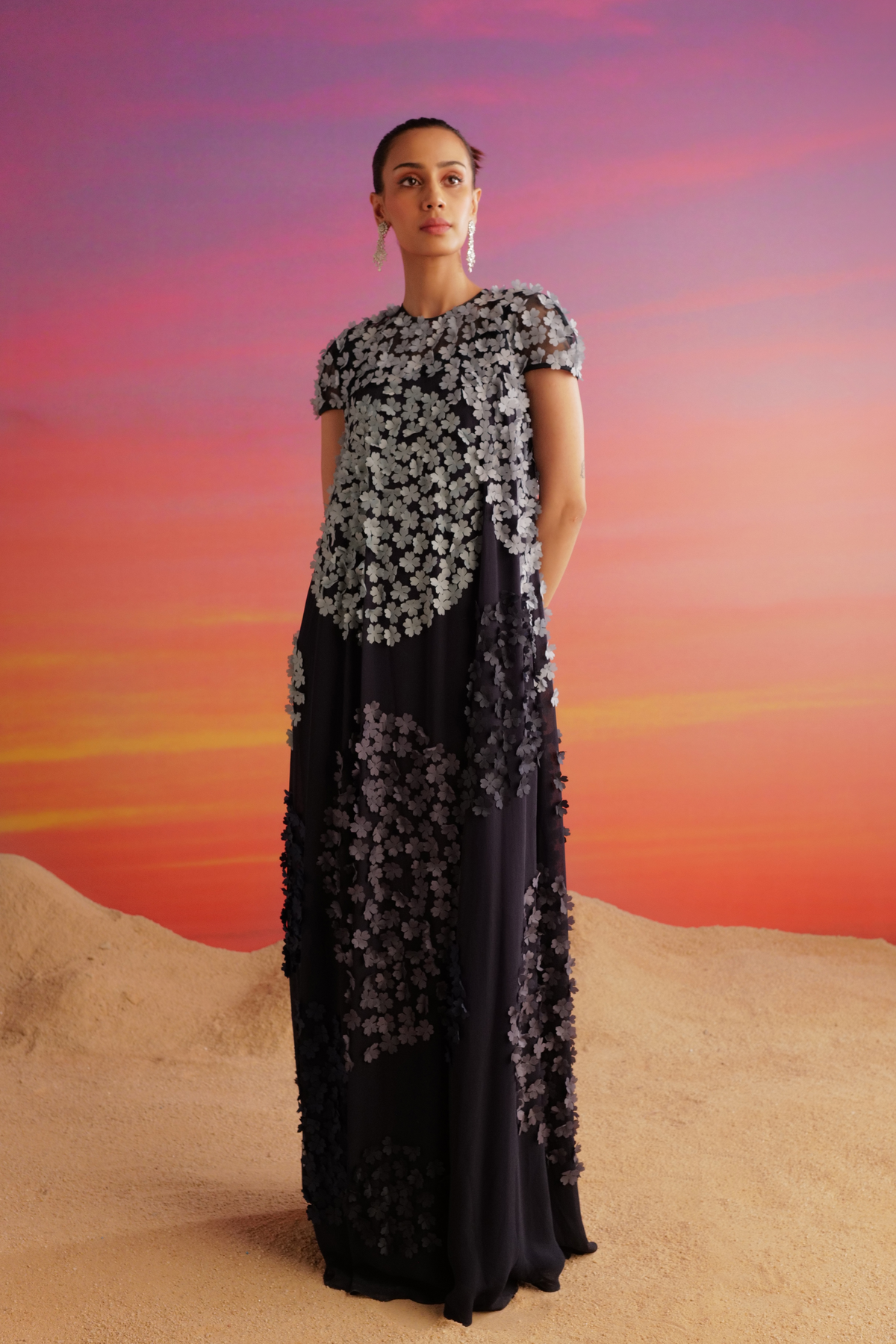 Ramona Dress In Navy Blue