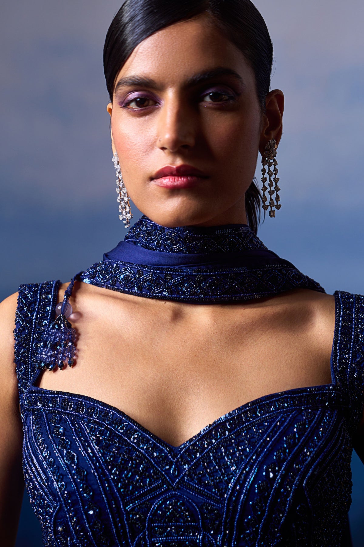 Midnight Blue Saree Set