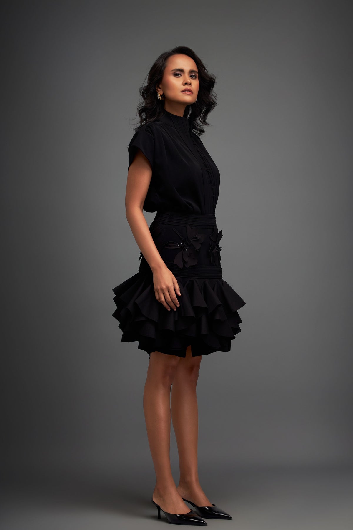Back Top With Ruffles Skirt