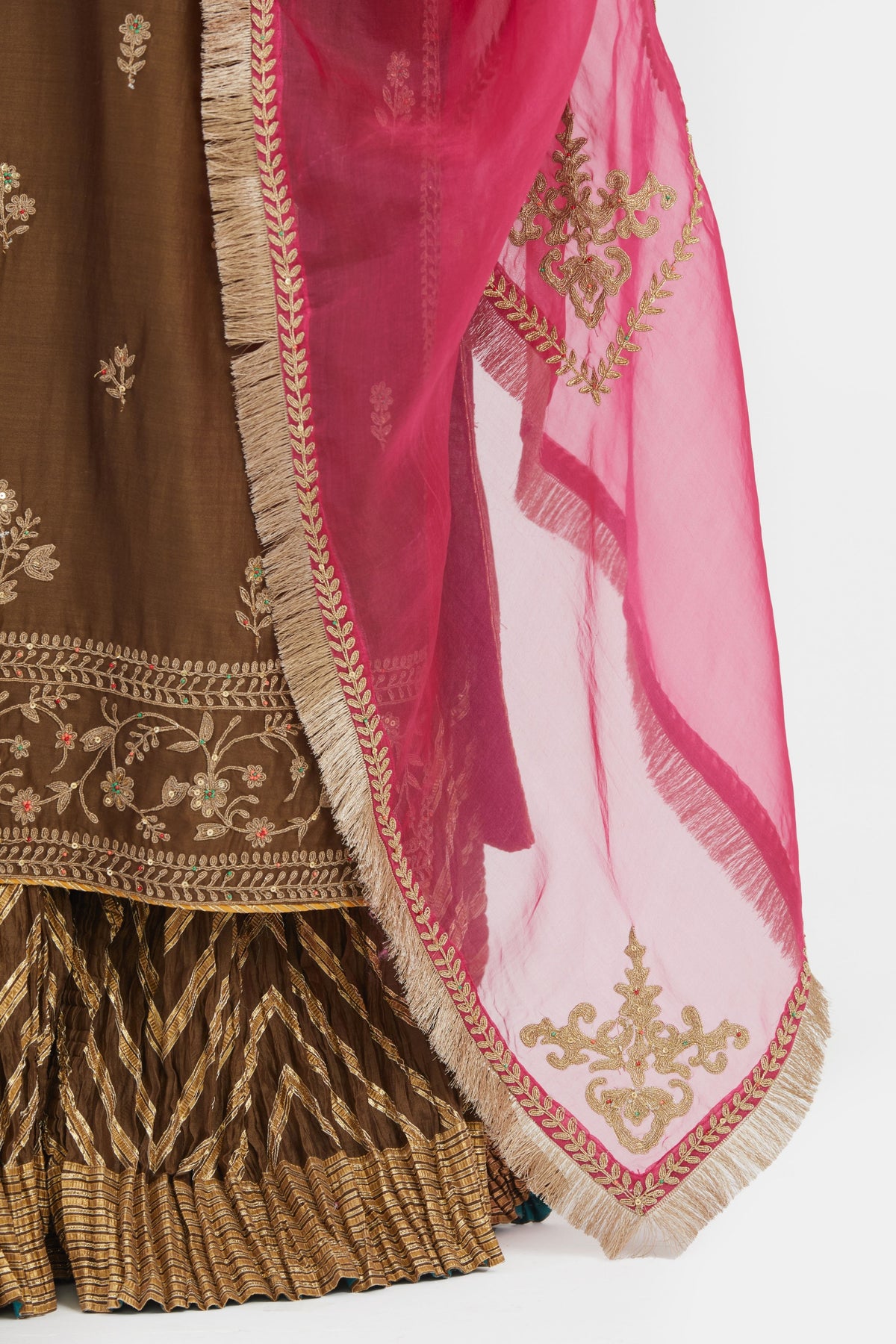 Chanderi Olive Sharara Set