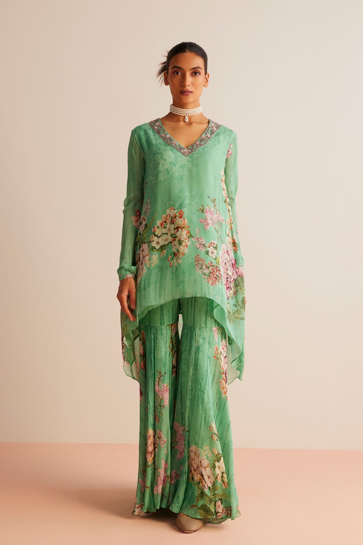 Sea Green Faiza Tunic Set