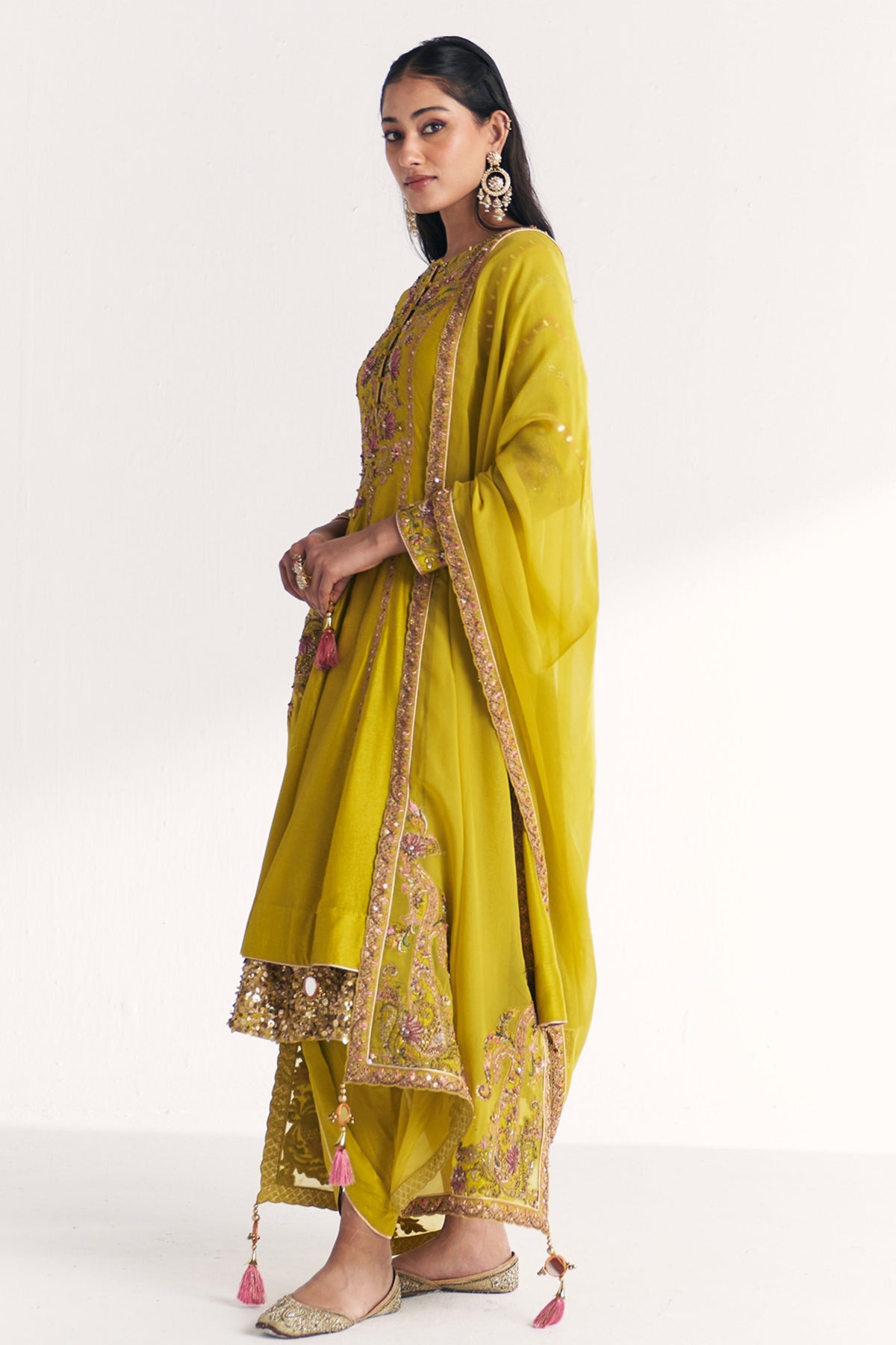 Chitra Lime Green Anarkali