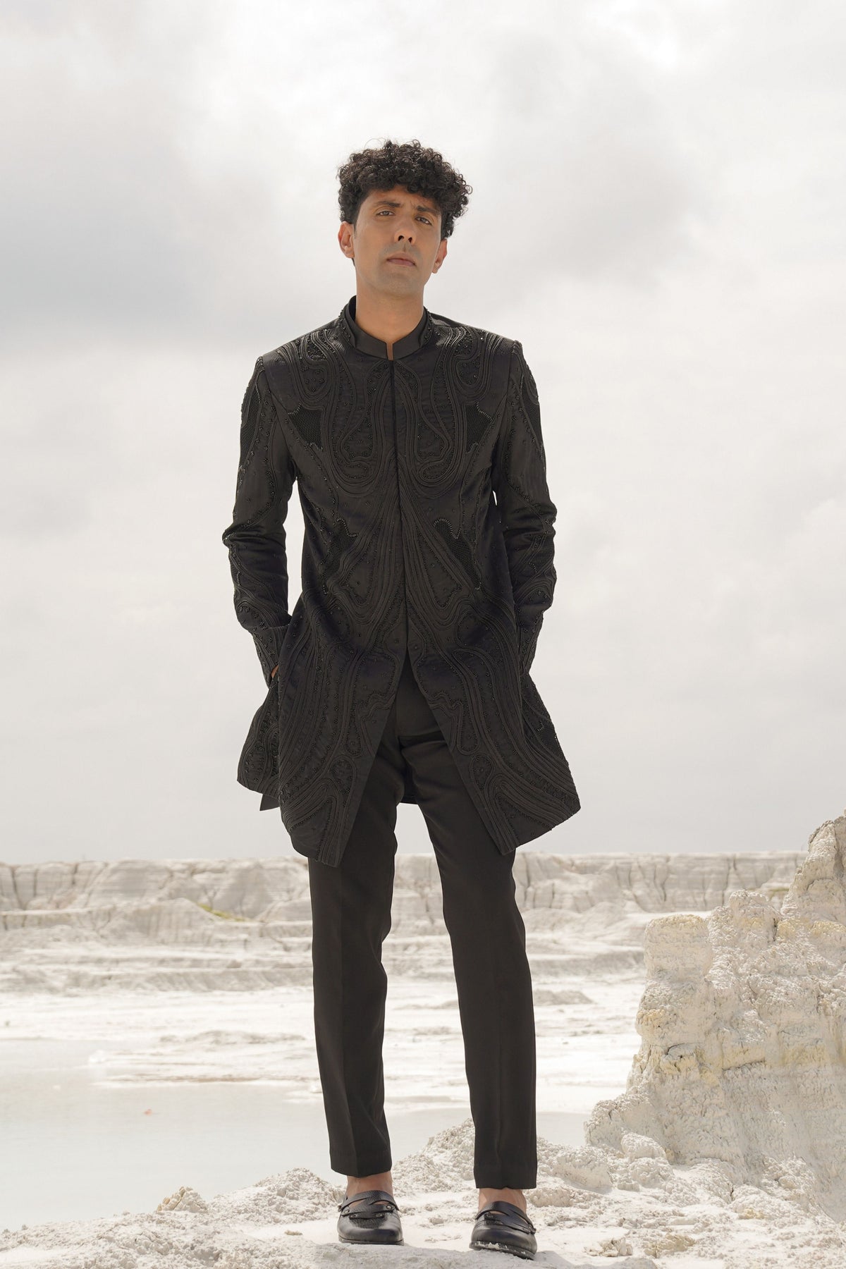 Black Indo Jacket Set