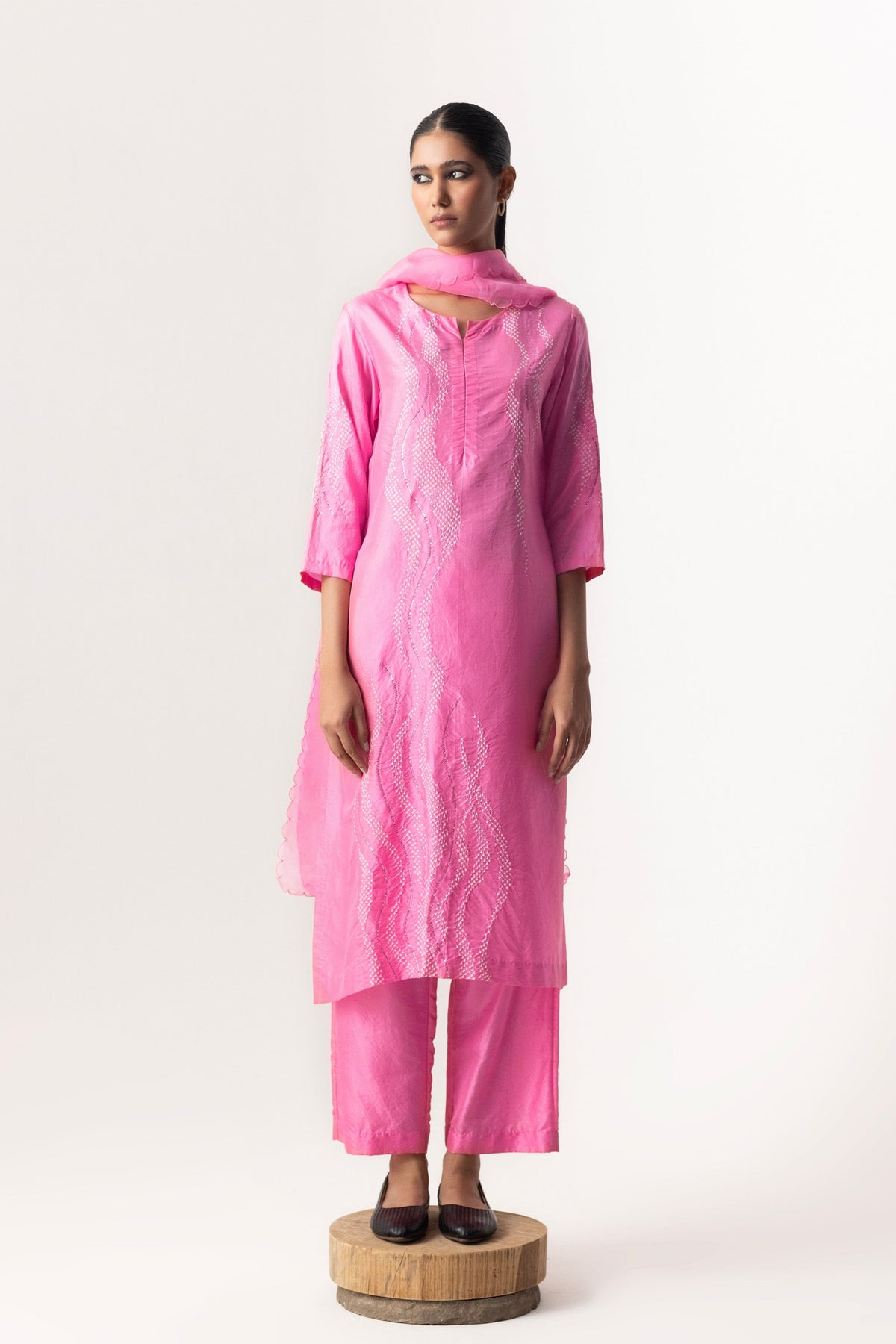 Baby Pink Waves Kurta Set