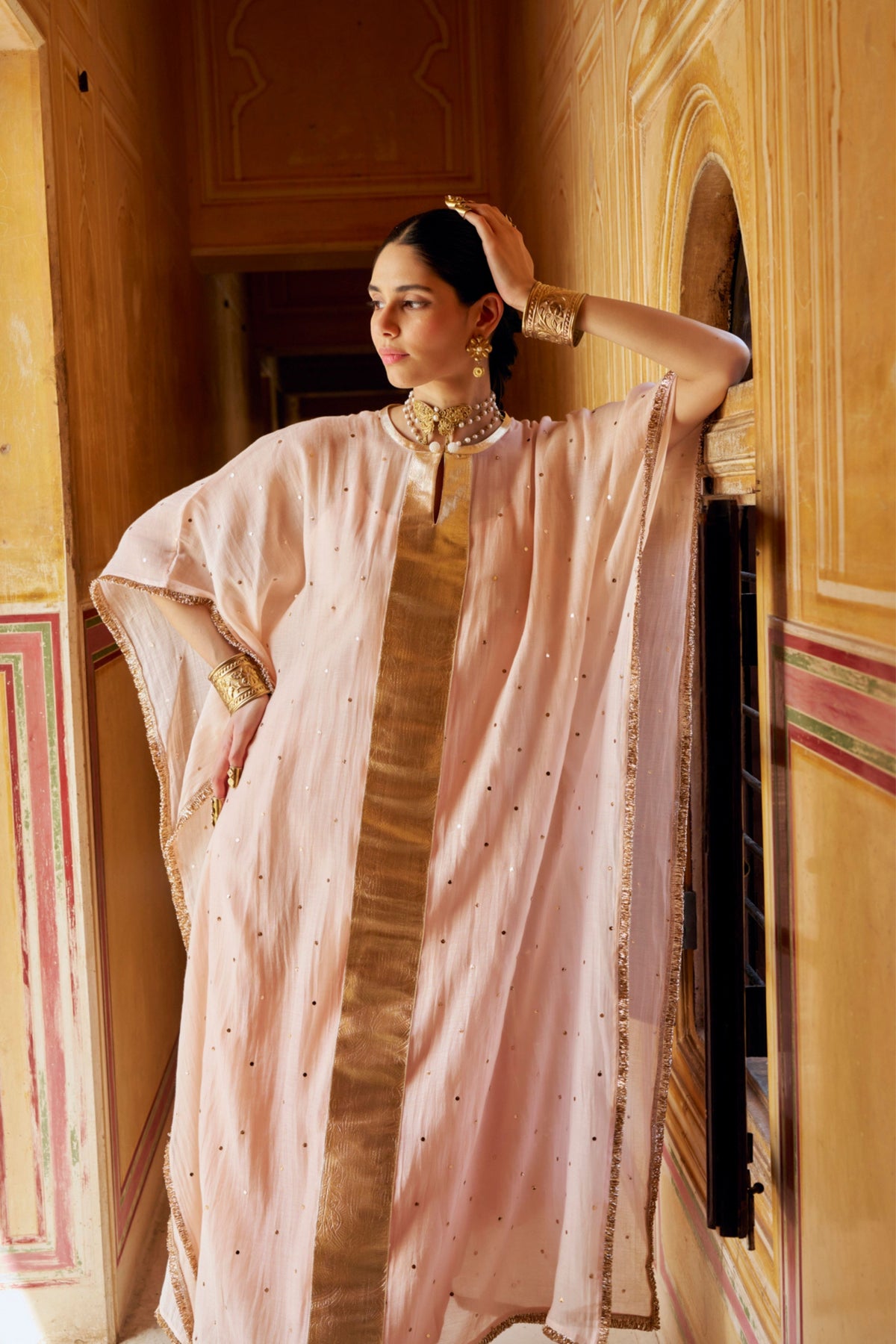 Vintage Blush Kaftan Set