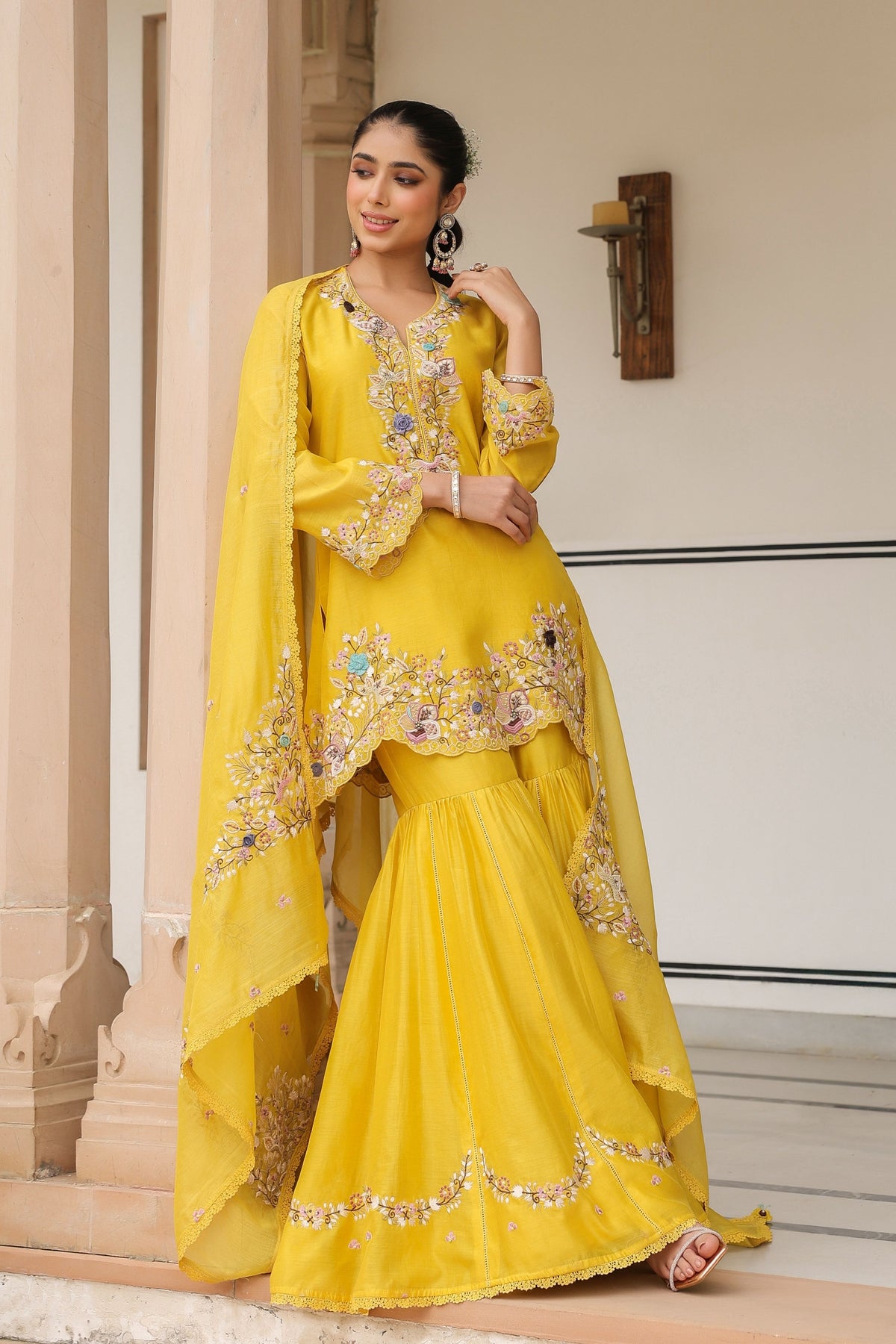 Gulzar Yellow Sharara Set