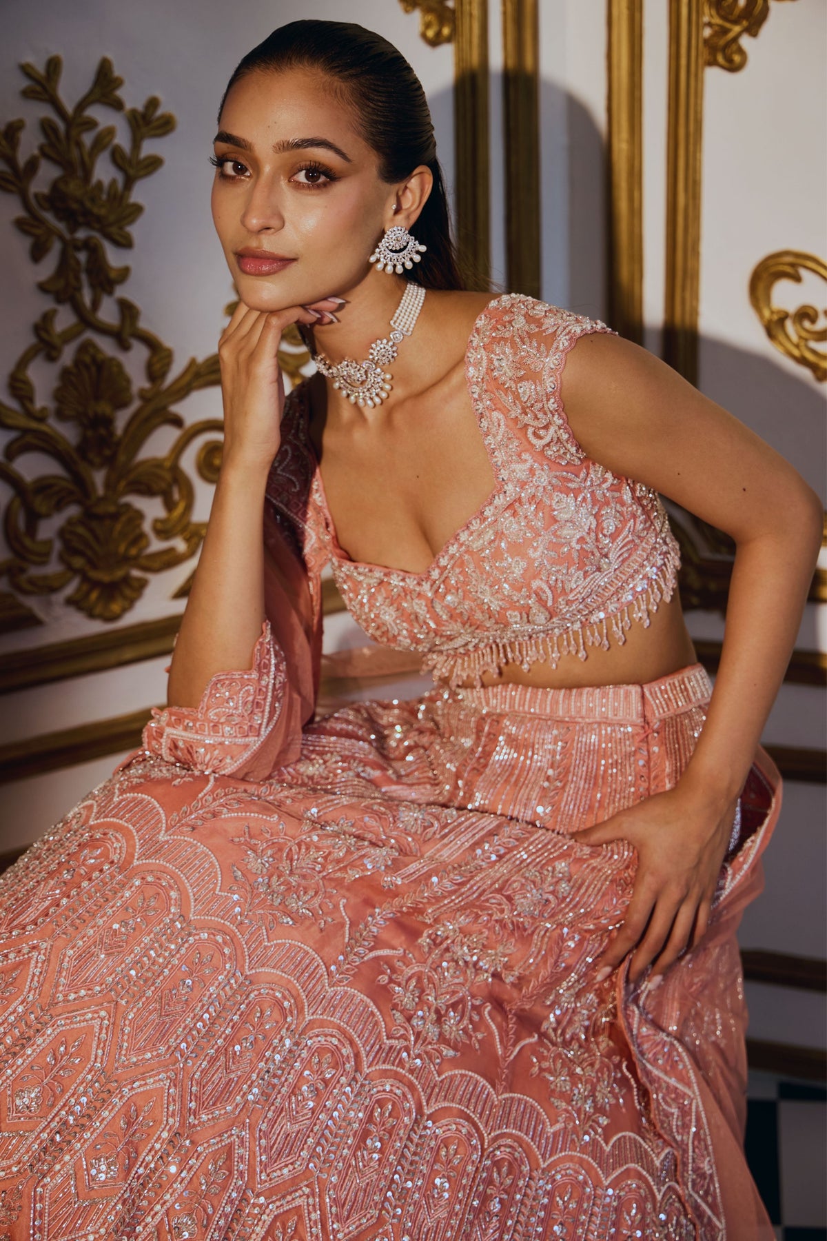 Arcadia Old Rose Lehenga Set