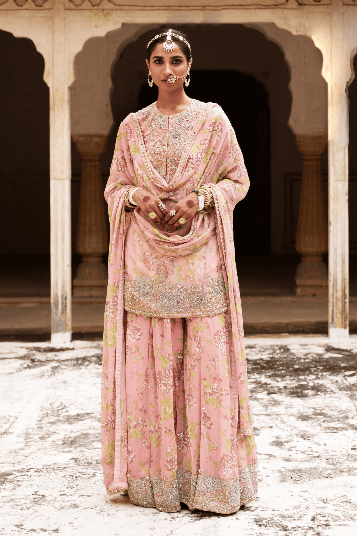 Floral Grace Sharara Set