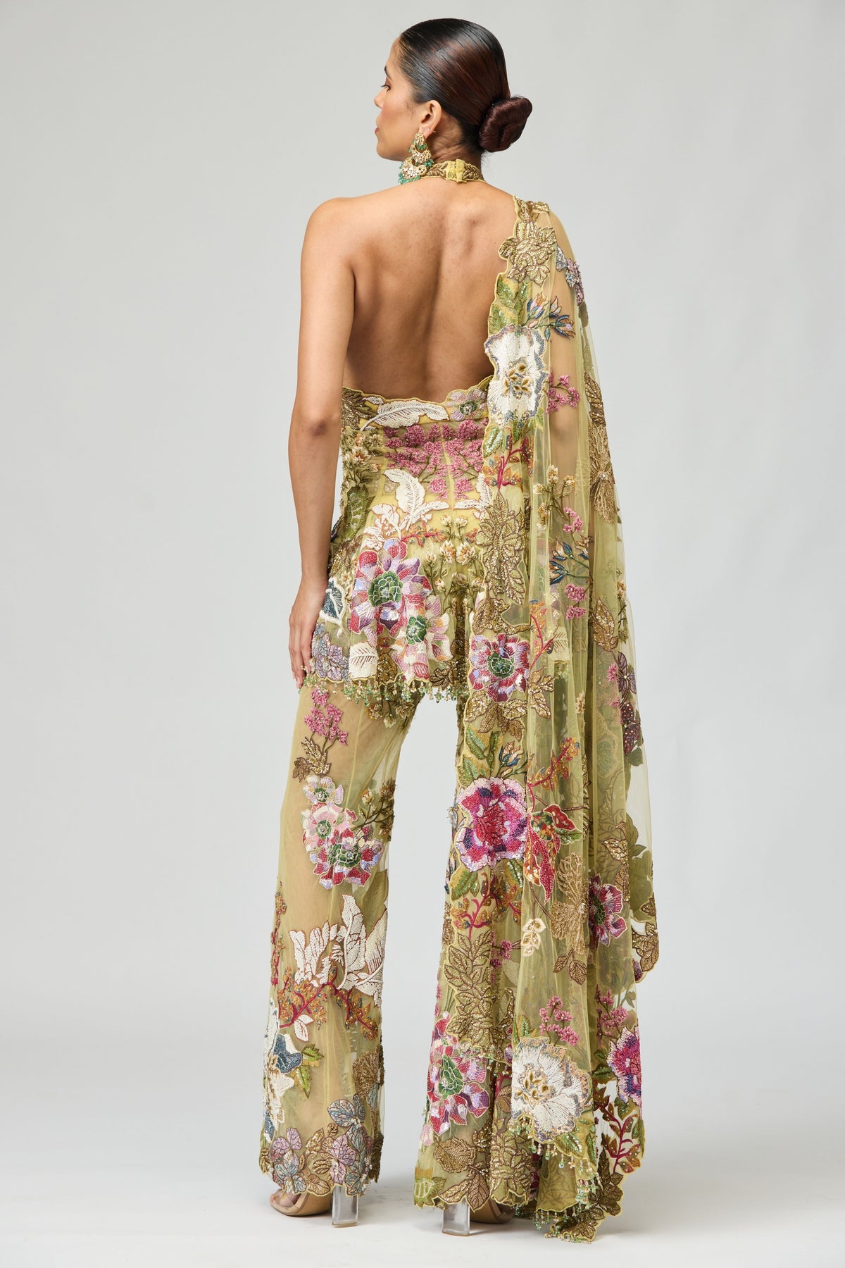 Multicolor Embroidered Sharara Set