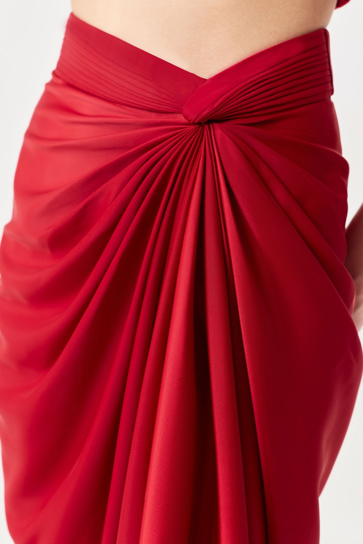 Entwined Red Corded Skirt Set