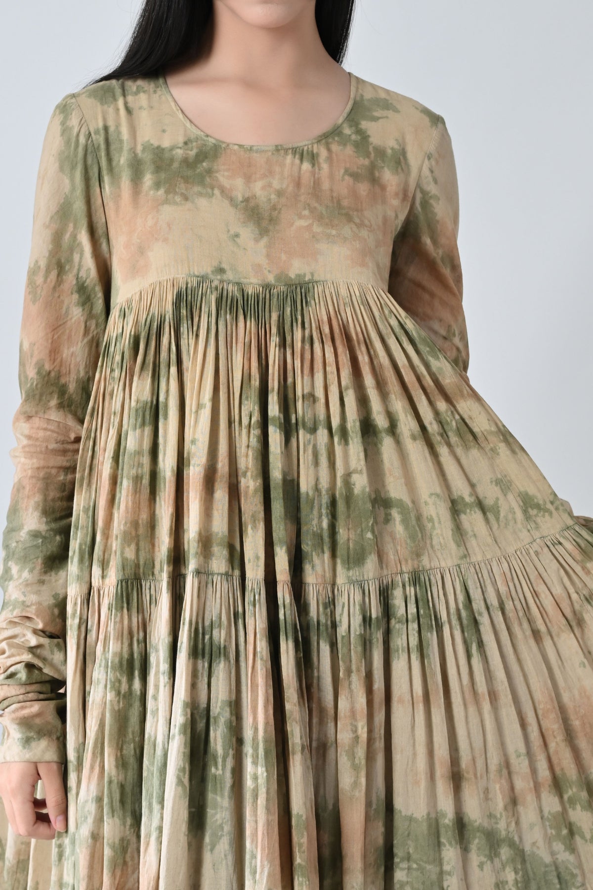 Beige Mist Tiered Midi Dress
