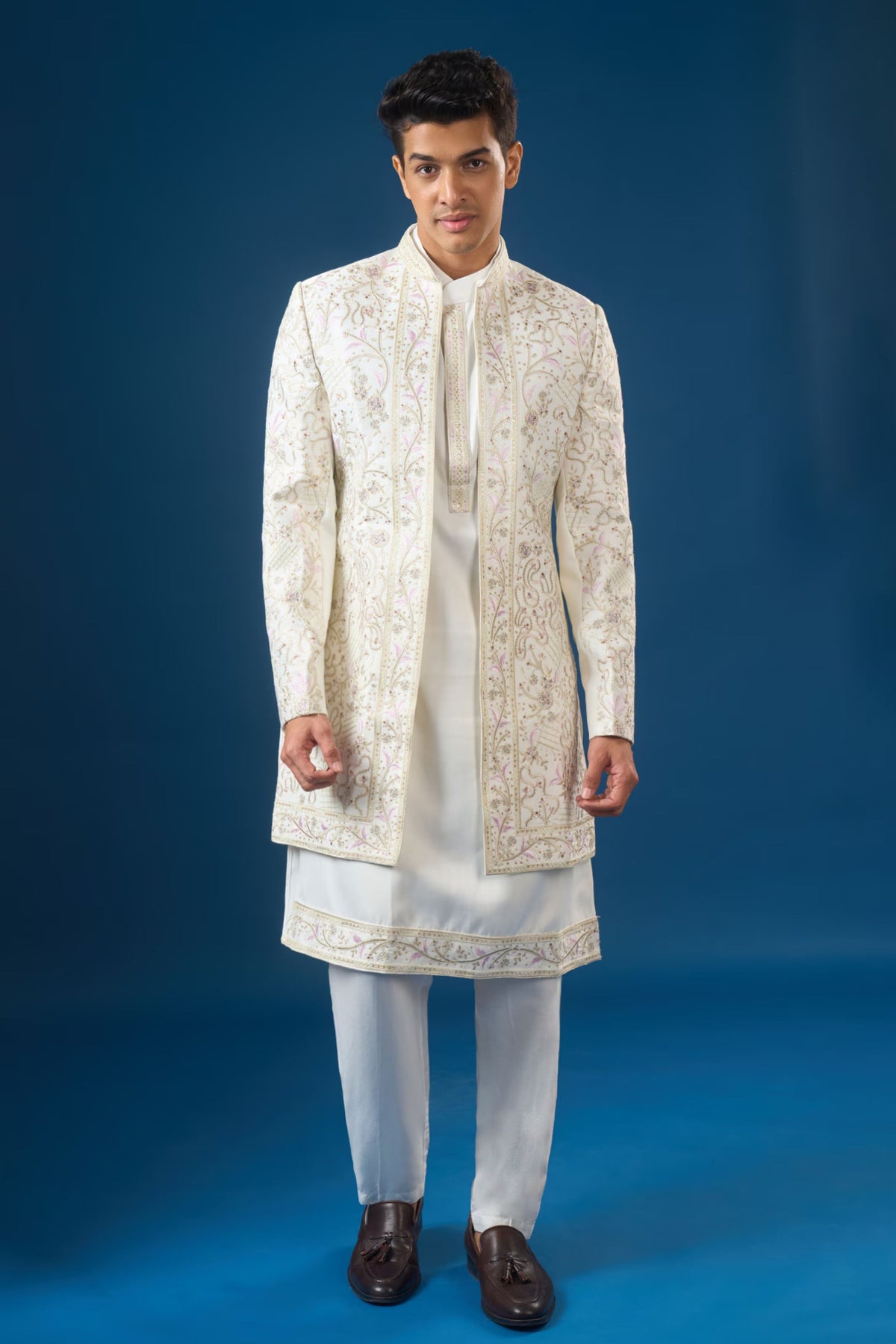 Off White Indo-western Set