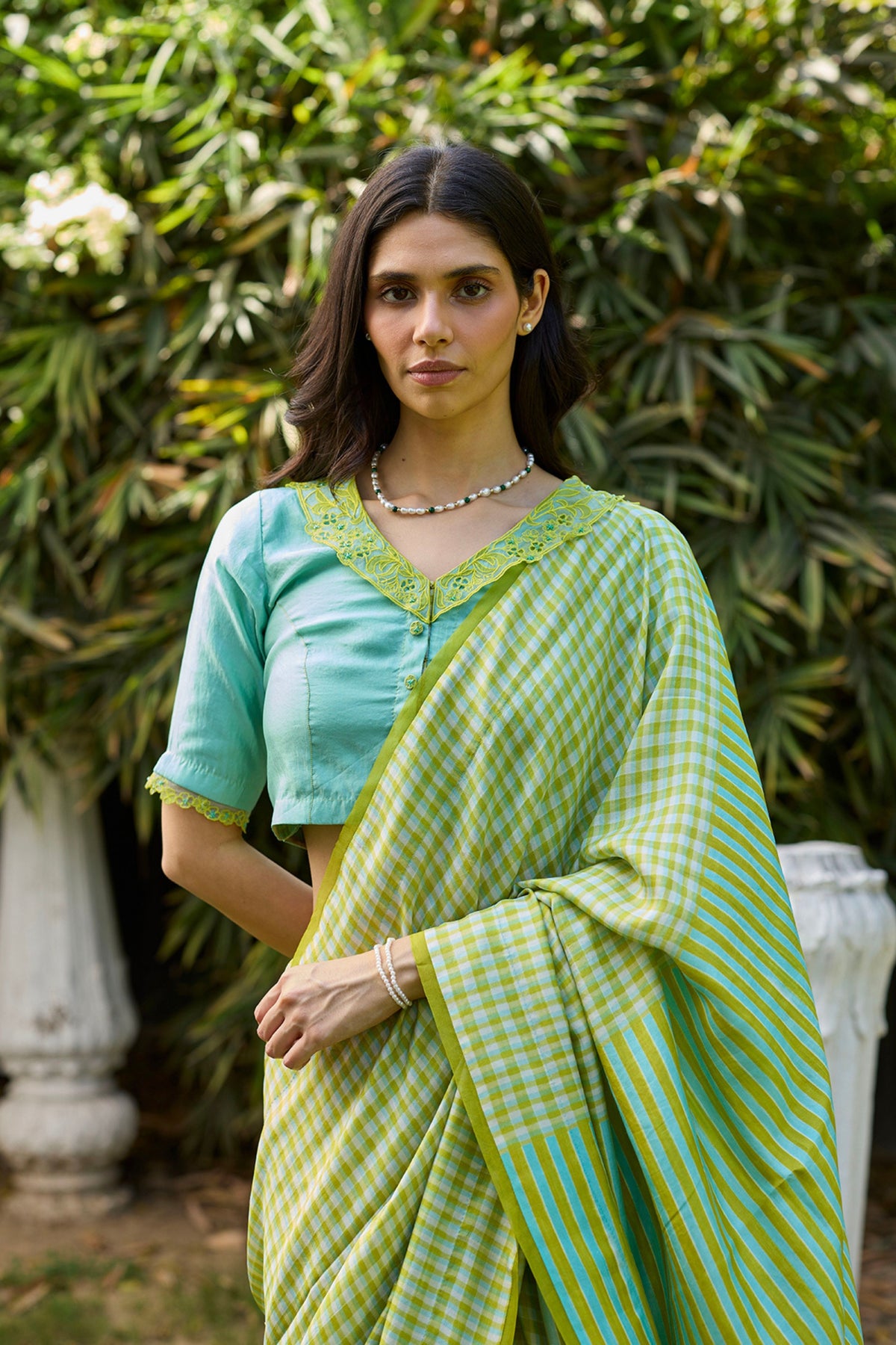 Crossroads Lime Saree